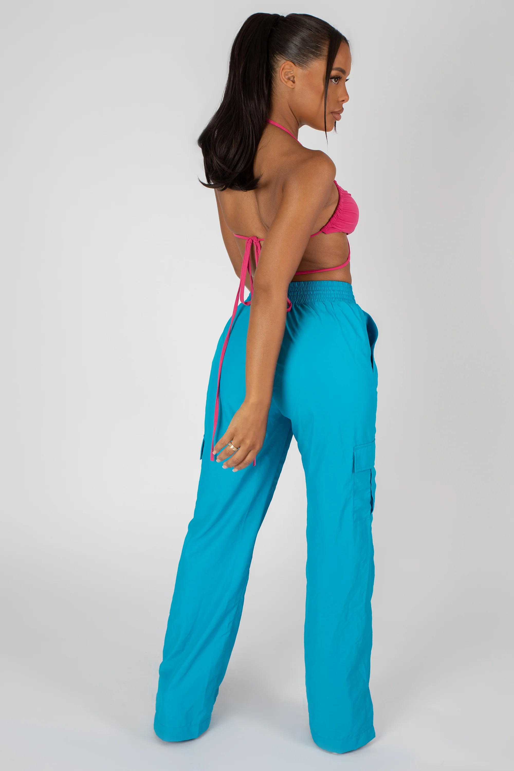 90'S BUTTERFLY SLINKY WRAP TOP PINK - Image 5