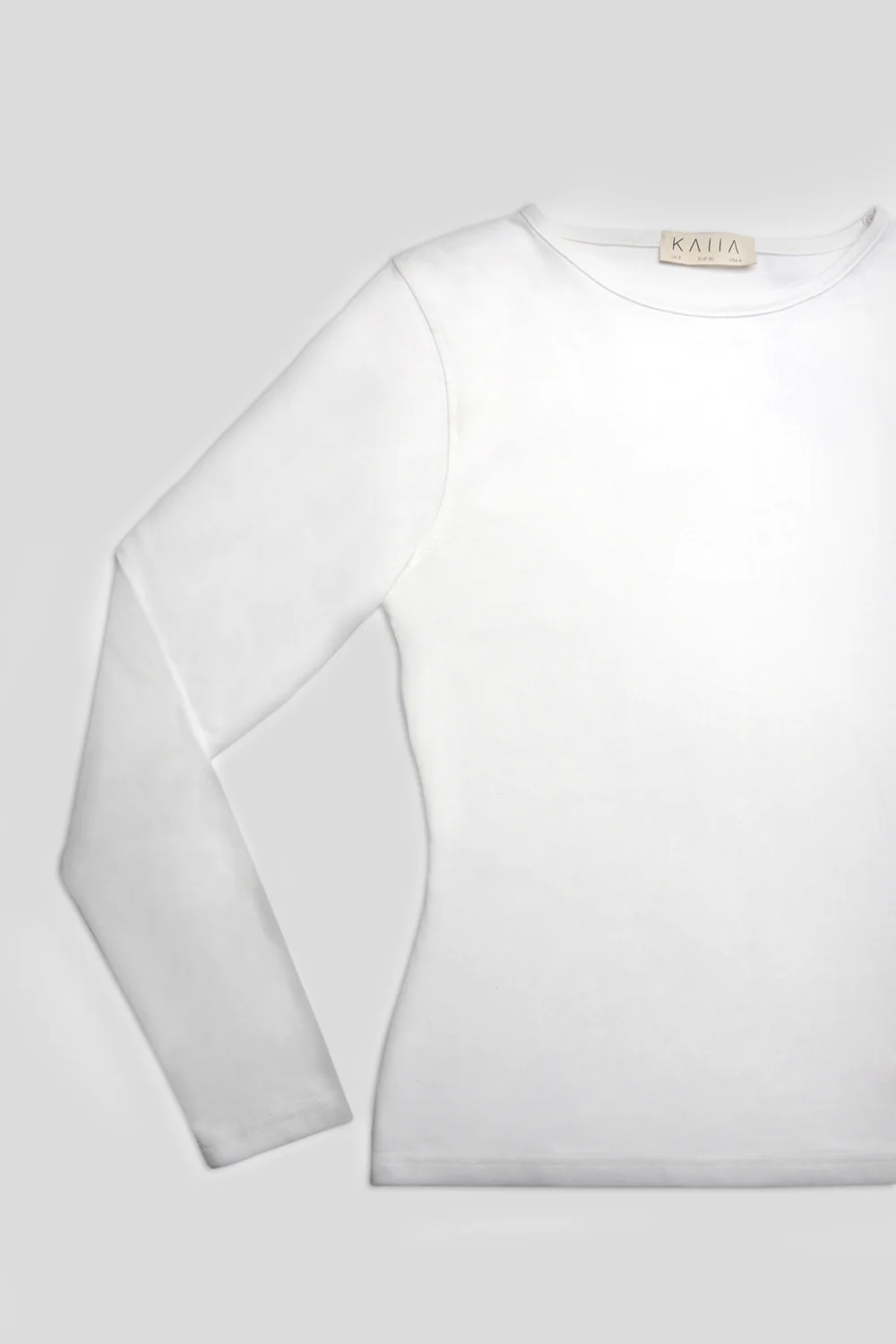 FITTED LONG SLEEVE T-SHIRT WHITE - Image 7