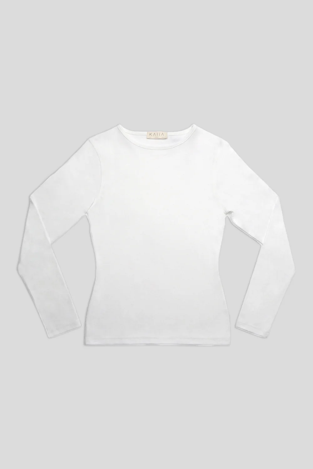 FITTED LONG SLEEVE T-SHIRT WHITE - Image 8