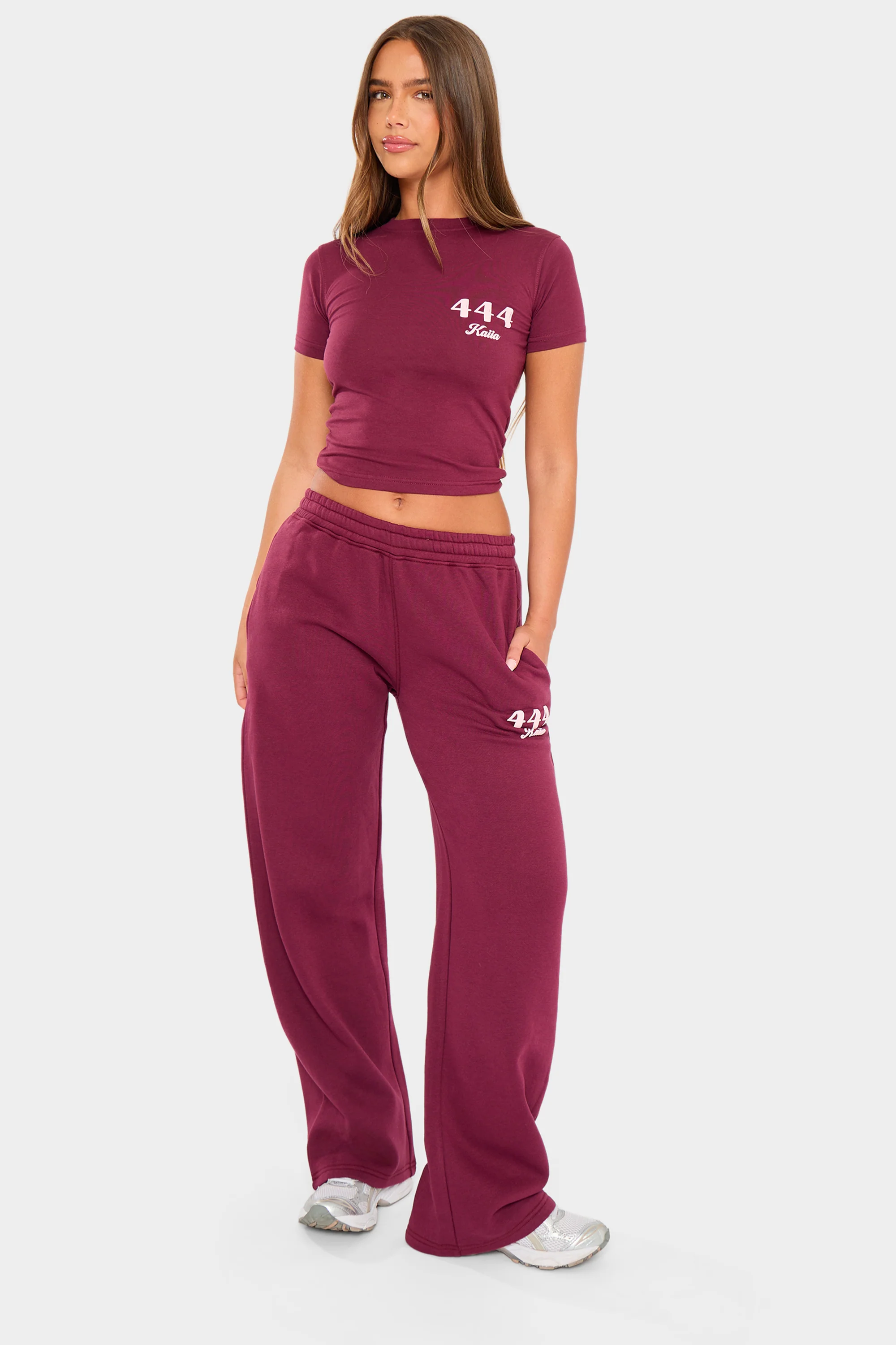 Kaiia 444 Baby Tee Burgundy & Pink - Image 7