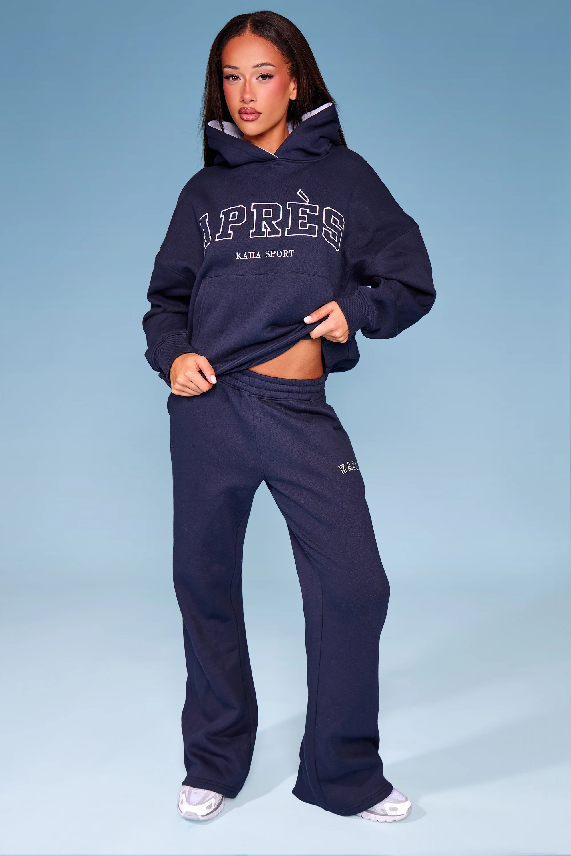 Kaiia Apres Oversized Hoodie Navy - Image 4