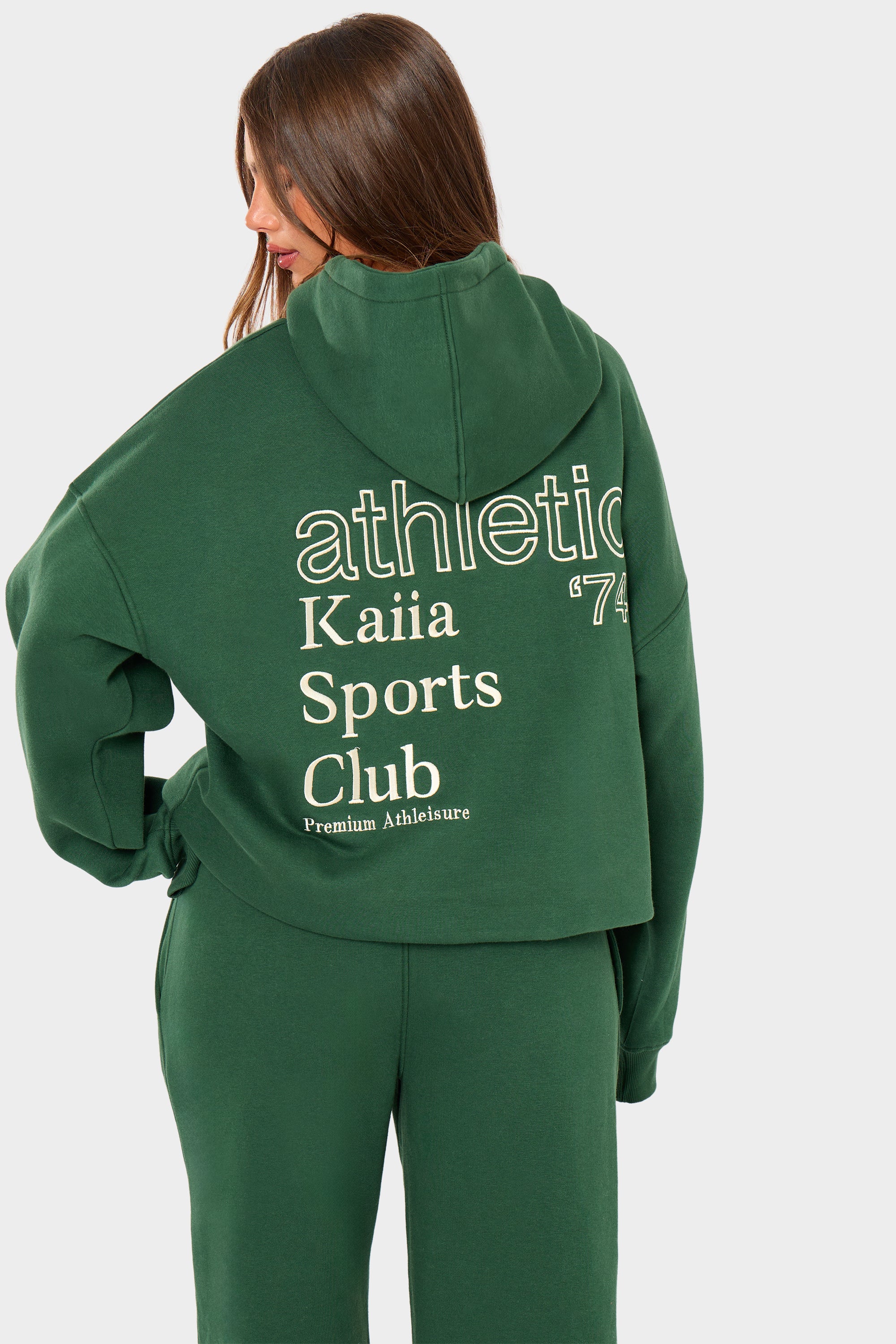Kaiia Athletic Sport Oversized Hoodie Emerald Green - Image 5