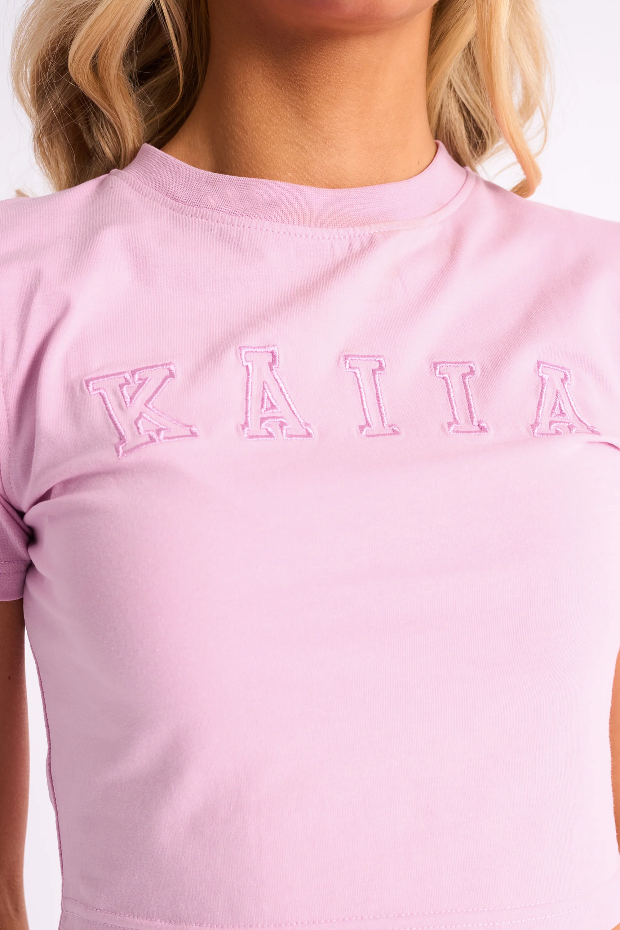 Kaiia Logo Baby Tee Candy Pink - Image 4
