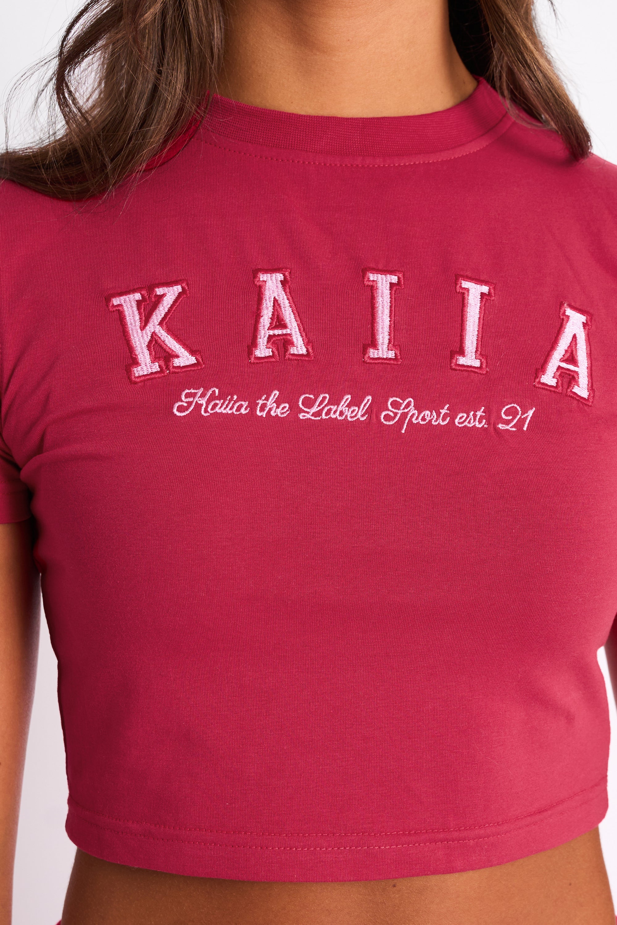 Kaiia Logo Baby Tee Cranberry & Pink - Image 4