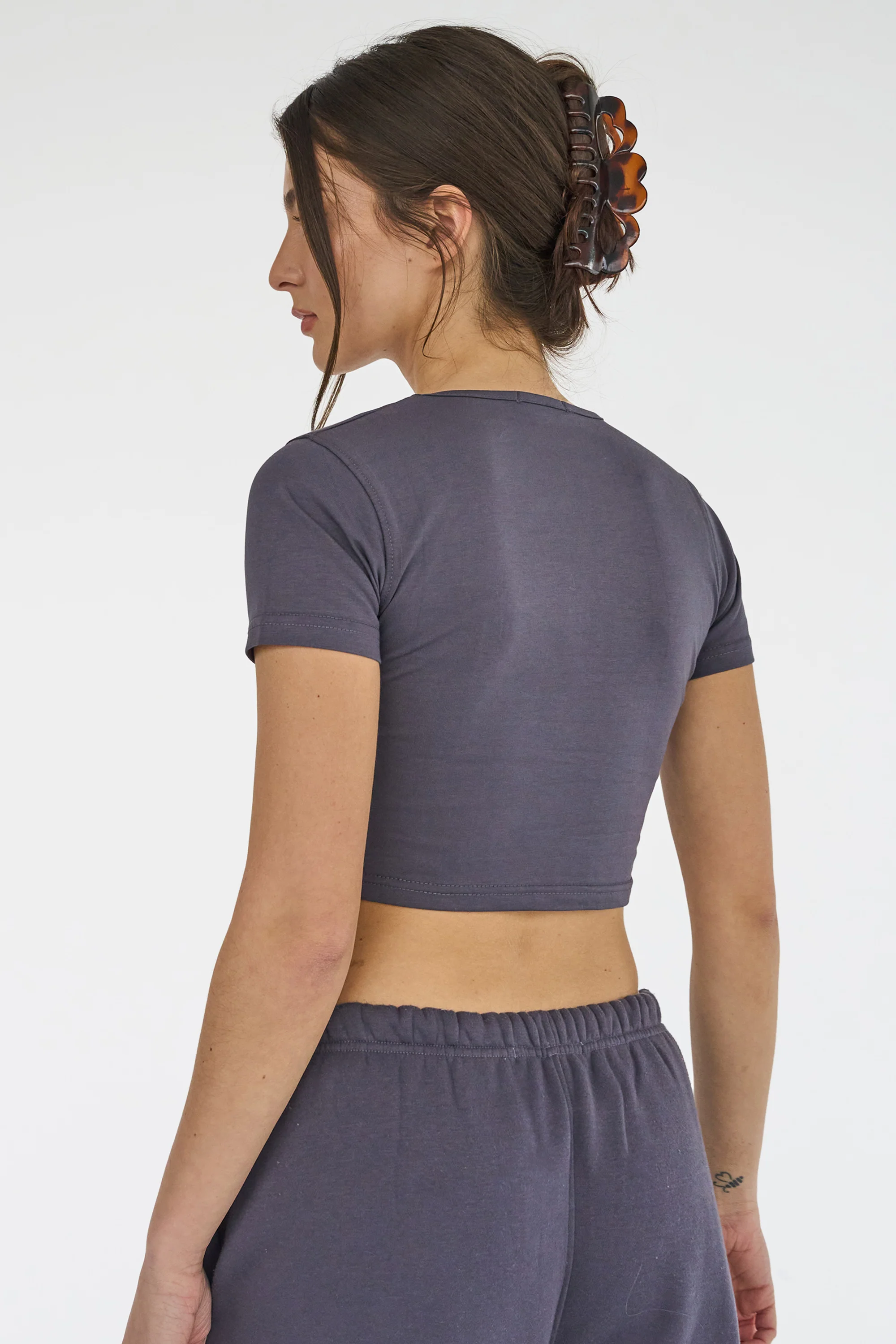 Kaiia Baby Tee Dark Grey - Image 11