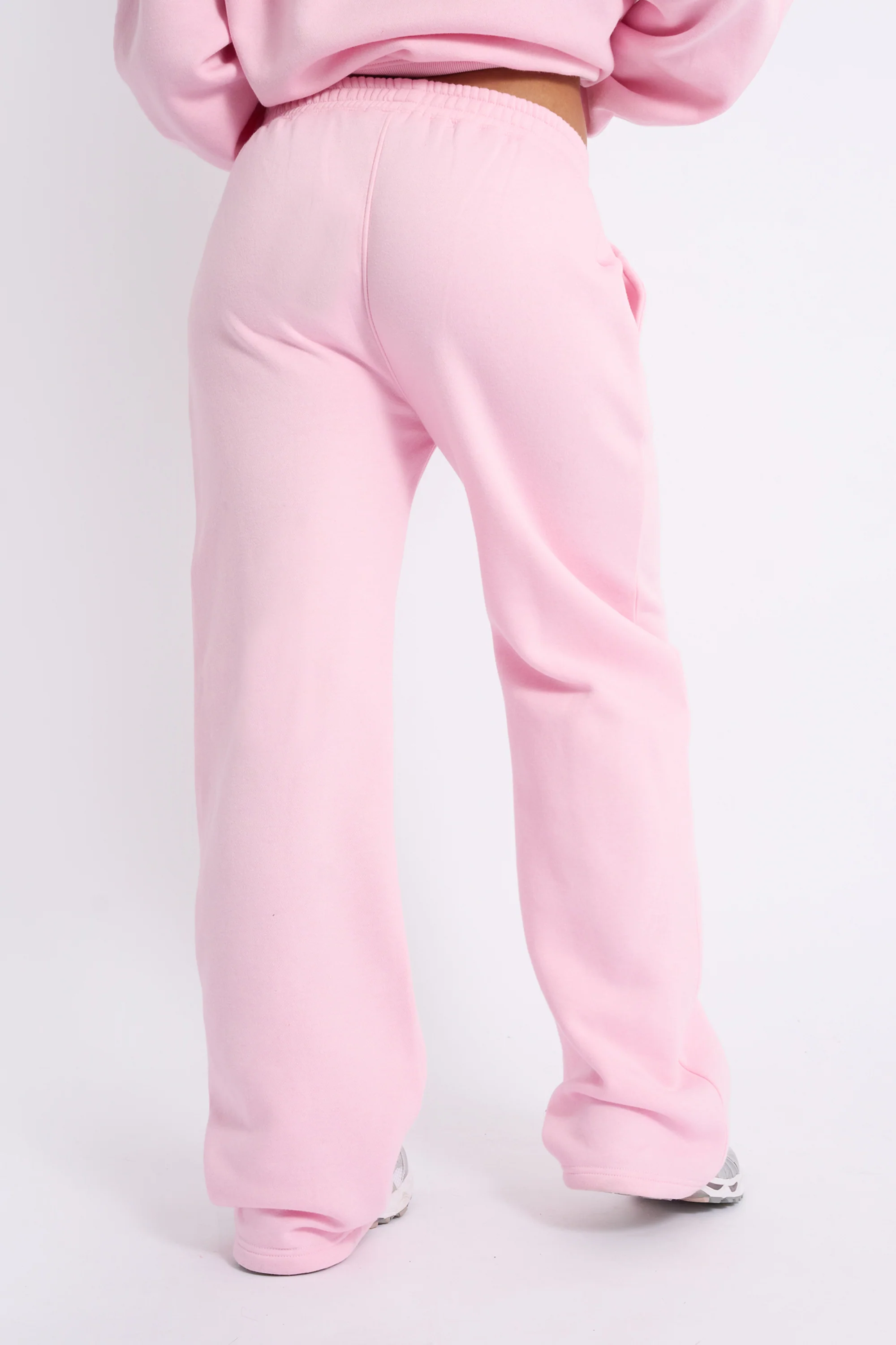Kaiia Bow Embroidered Wide Leg Joggers Baby Pink & Red - Image 3