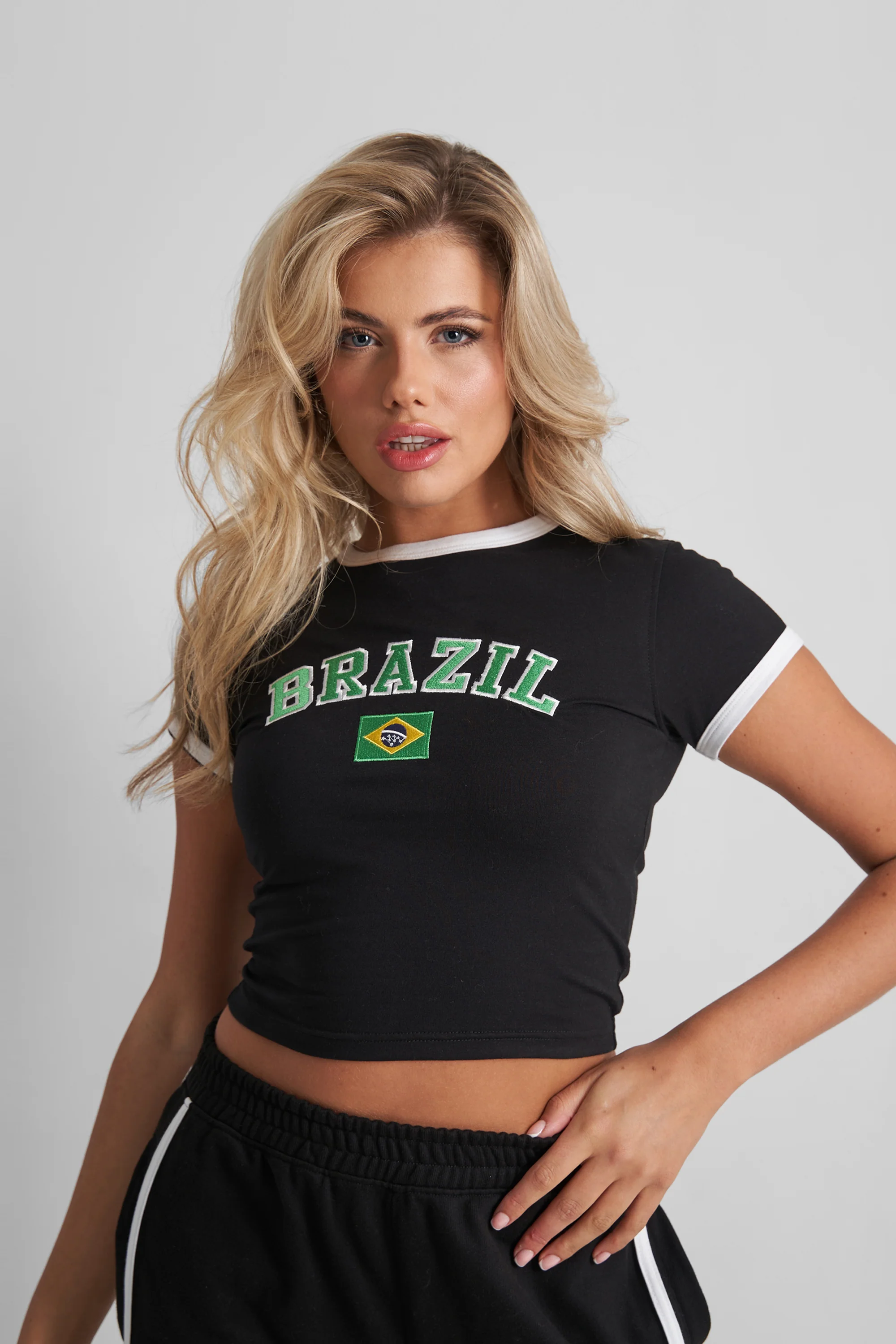 Kaiia Brazil Baby Tee Black - Image 5