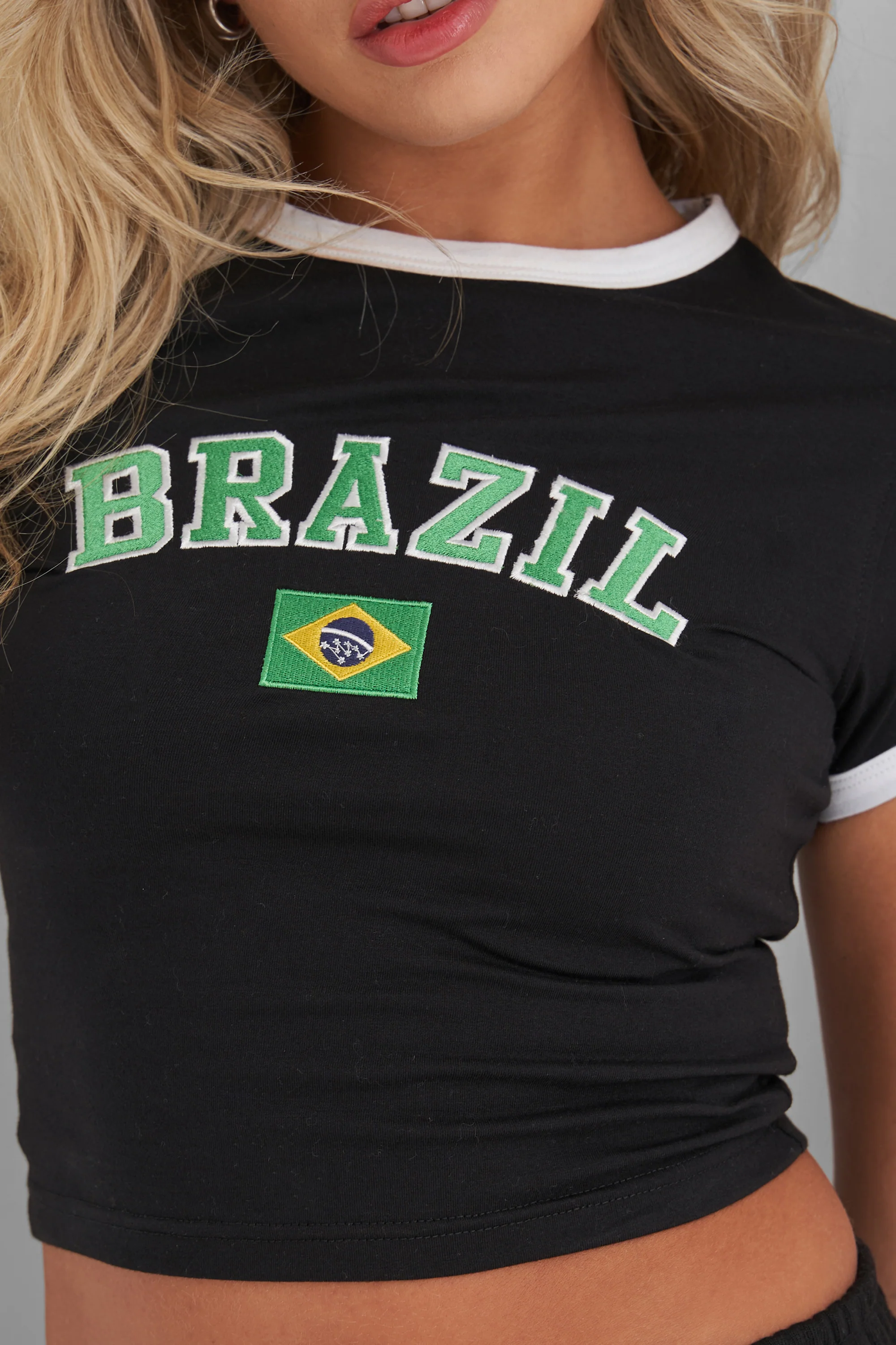 Kaiia Brazil Baby Tee Black - Image 6