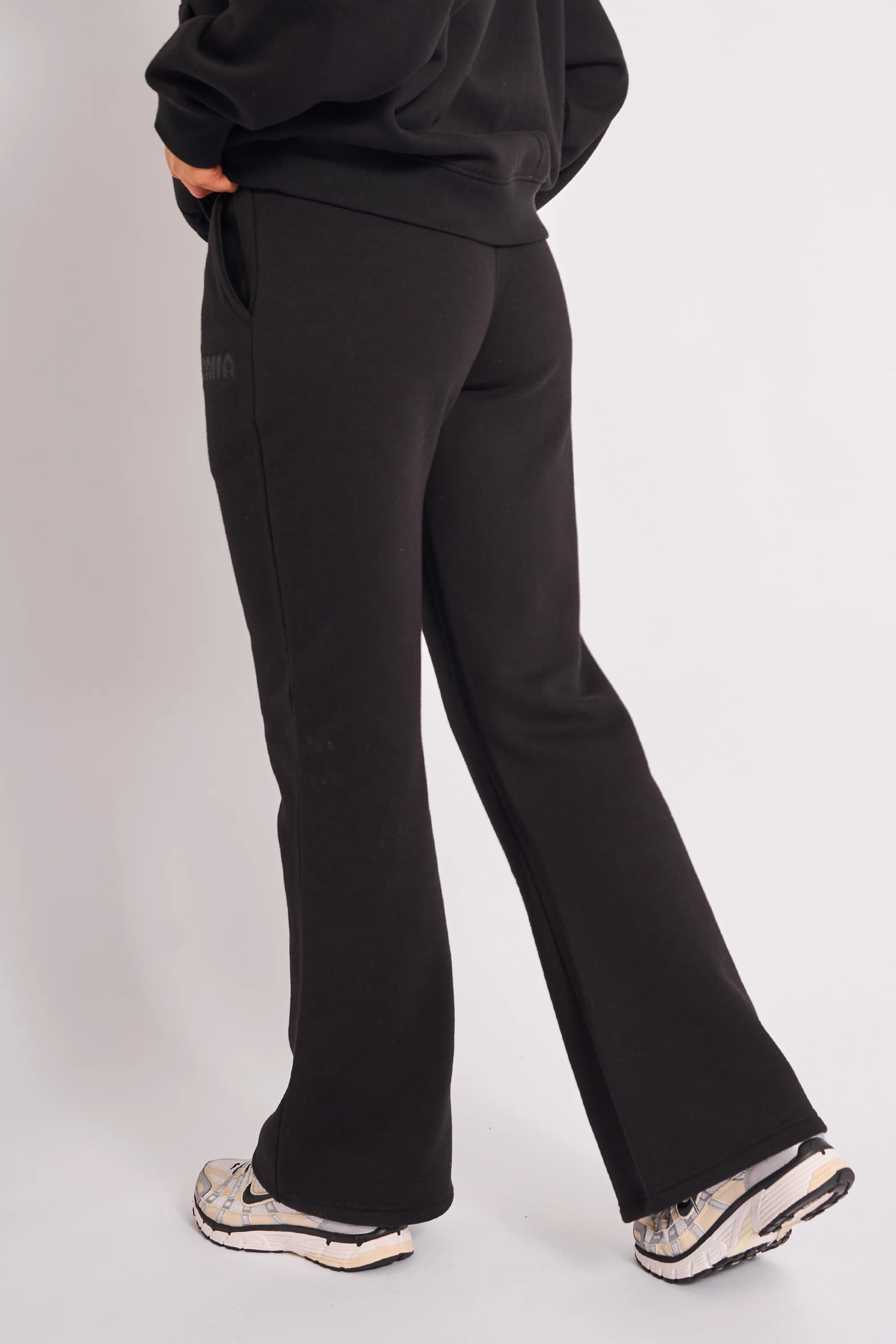 Kaiia Bubble Logo Wide Leg Joggers Black - Image 3