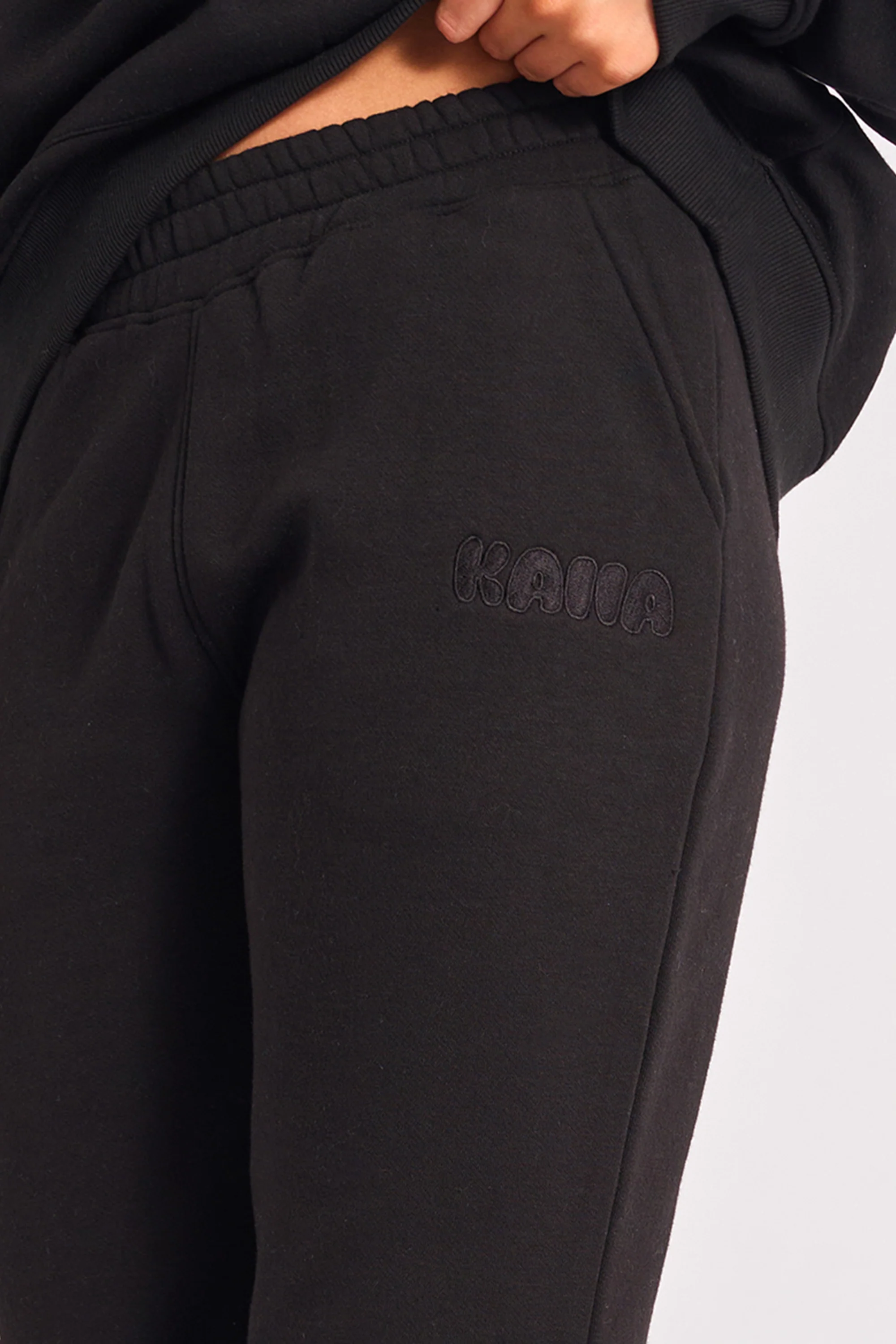 Kaiia Bubble Logo Wide Leg Joggers Black - Image 4
