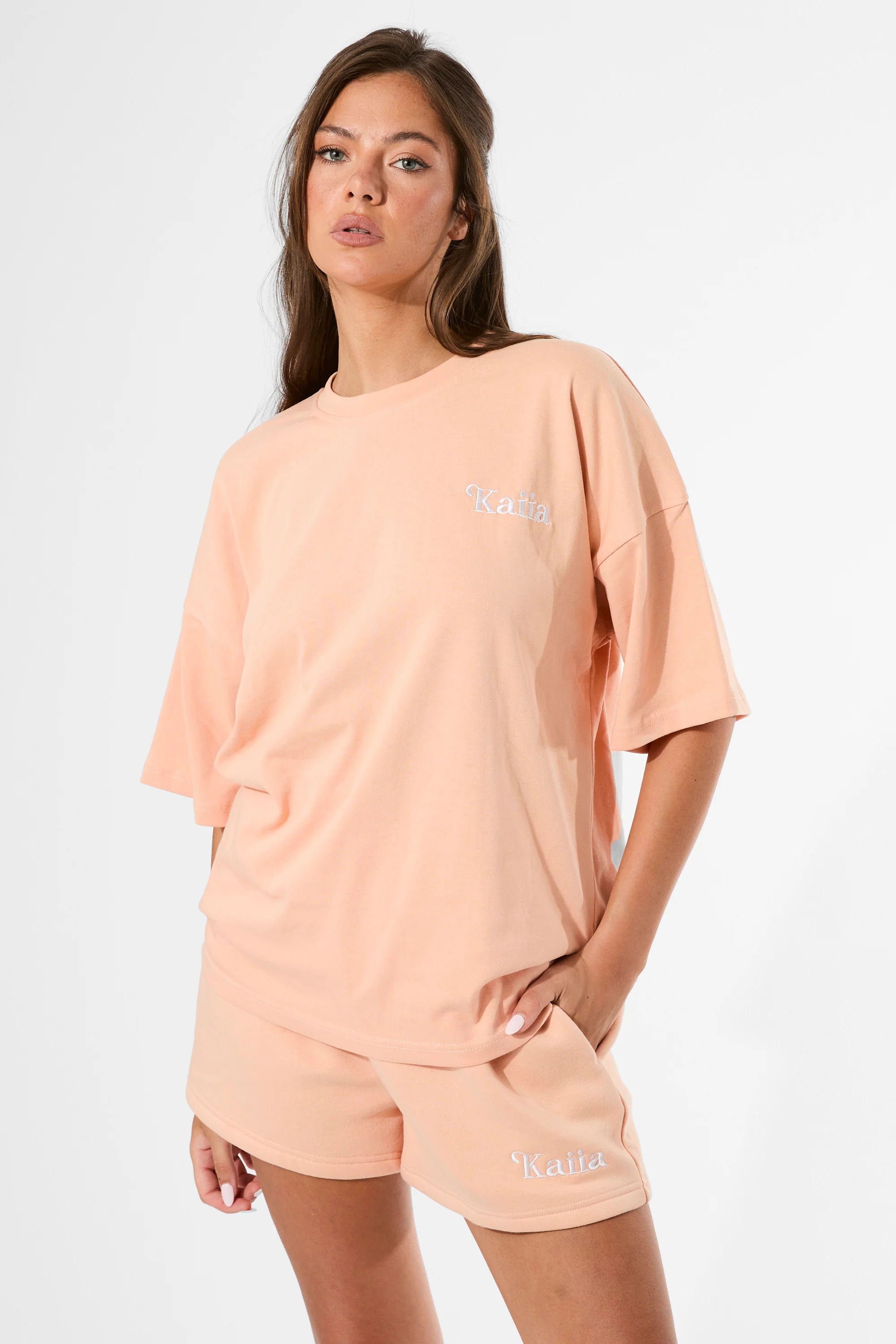 Kaiia Capri Back Graphic Oversized T-Shirt Tangerine - Image 7