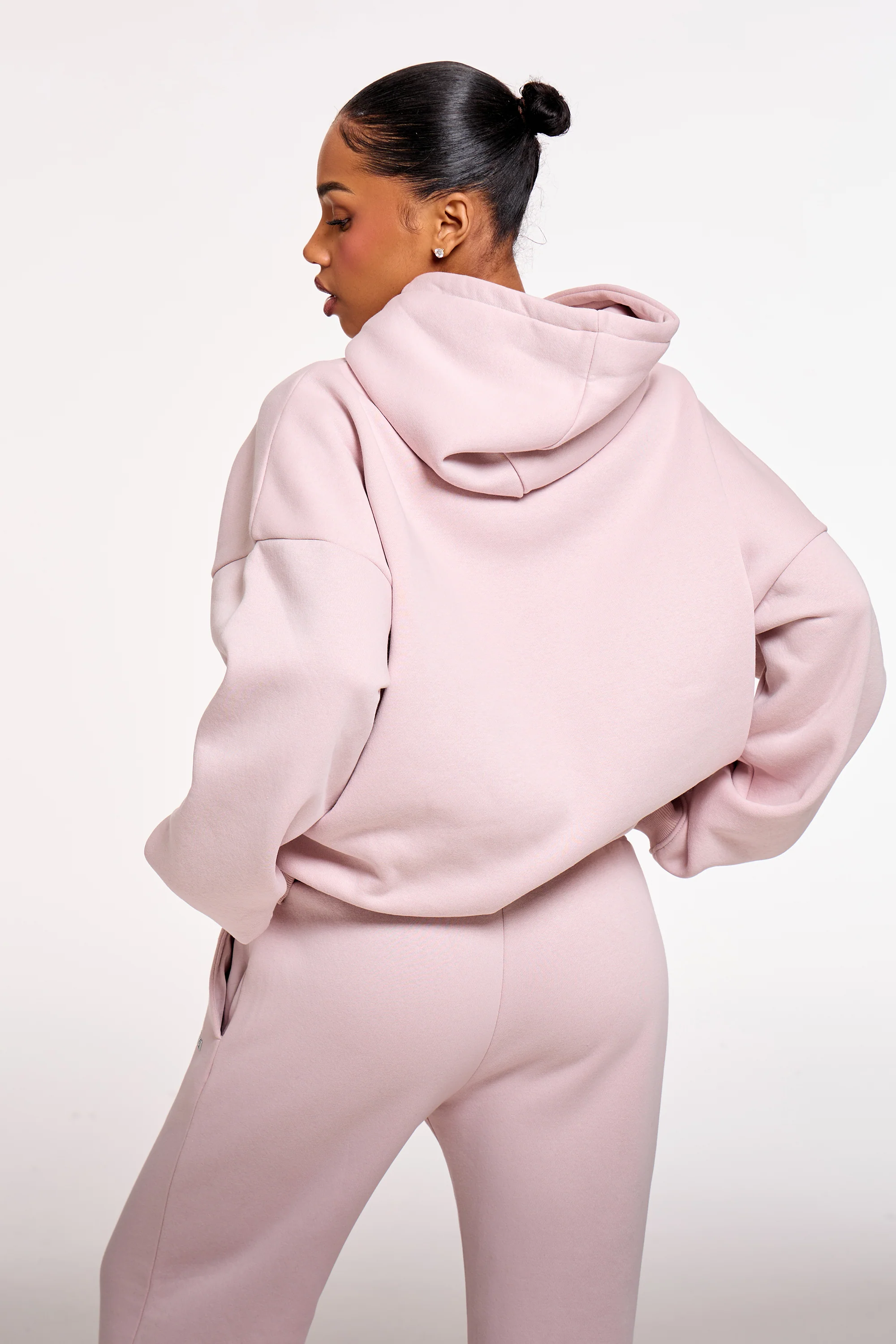 Kaiia Chrome Logo Oversized Hoodie Pale Dusty Lilac - Image 4