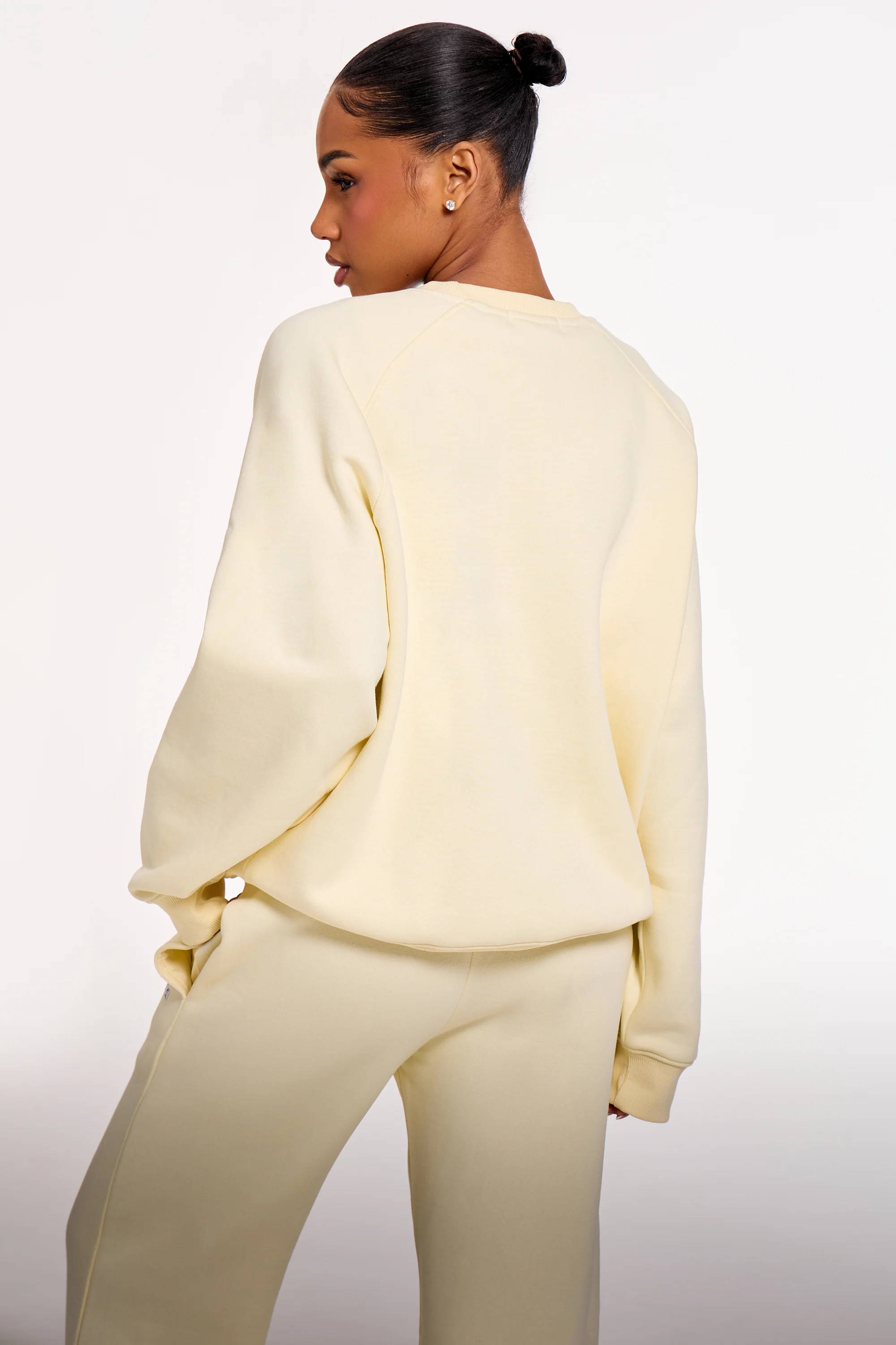Kaiia Chrome Logo Oversized Sweatshirt Lemon - Image 4