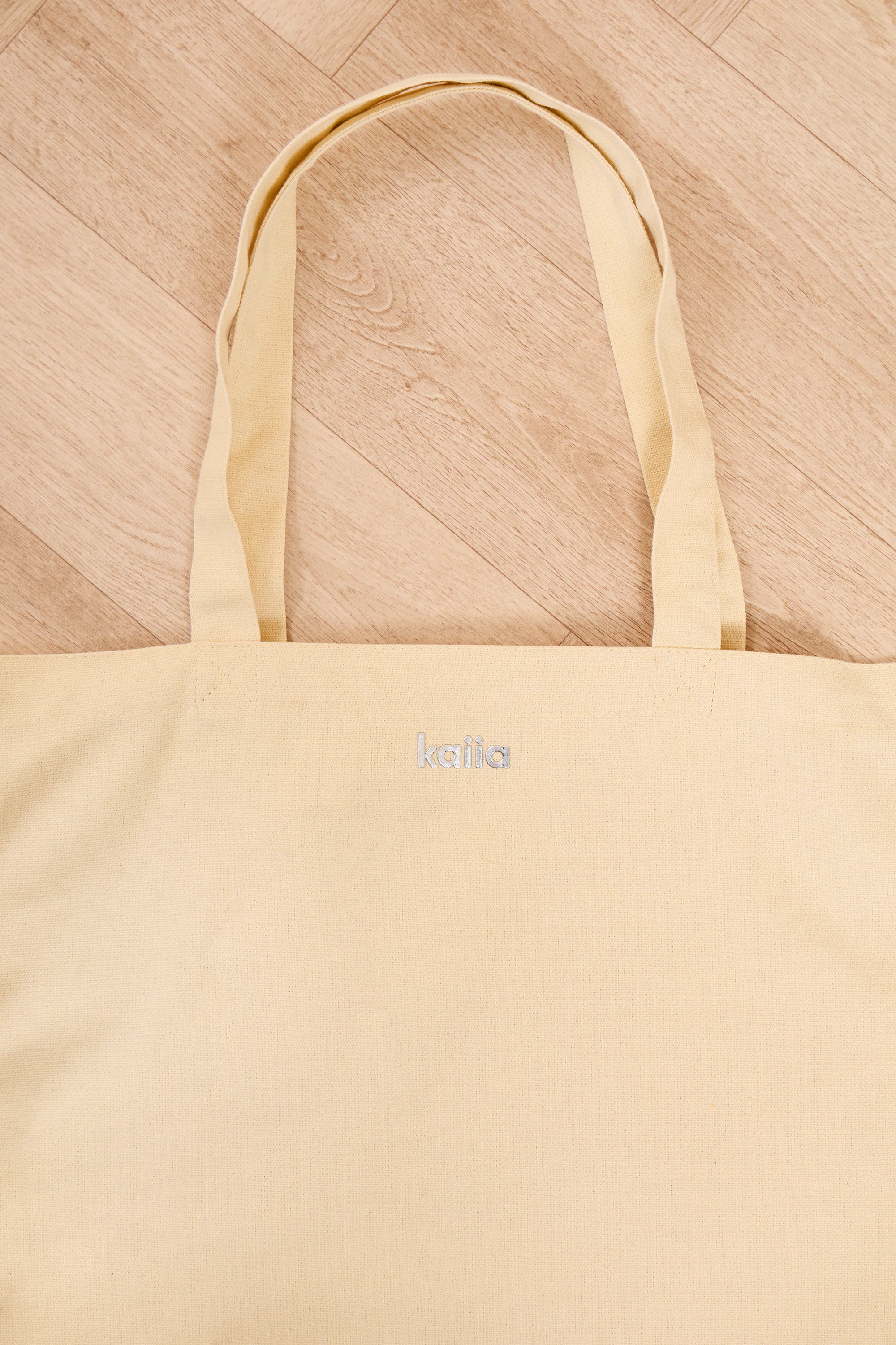 Kaiia Chrome Logo Tote Bag Lemon - Image 4