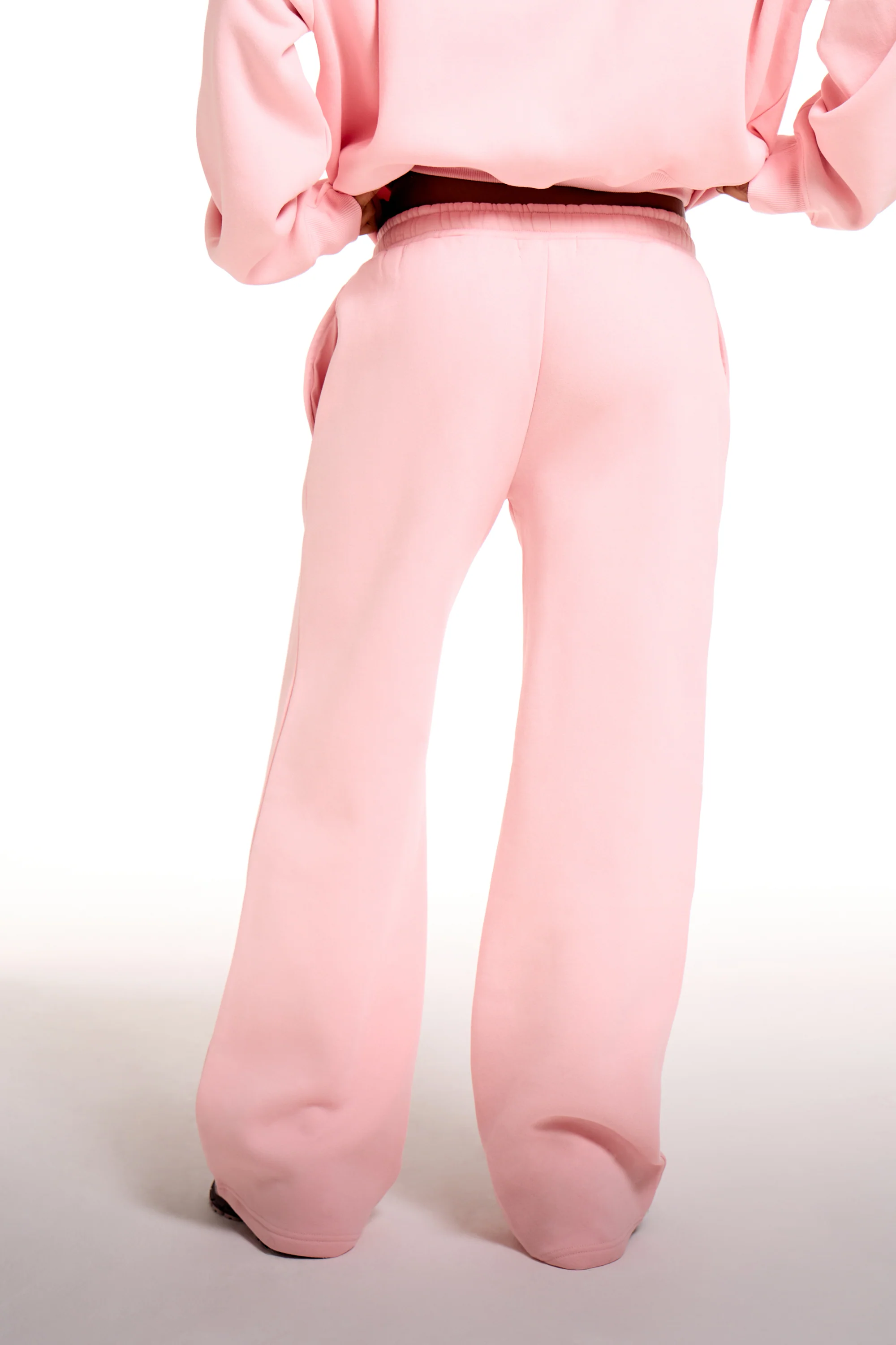 Kaiia Chrome Logo Wide Leg Joggers Sugar Pink - Image 4