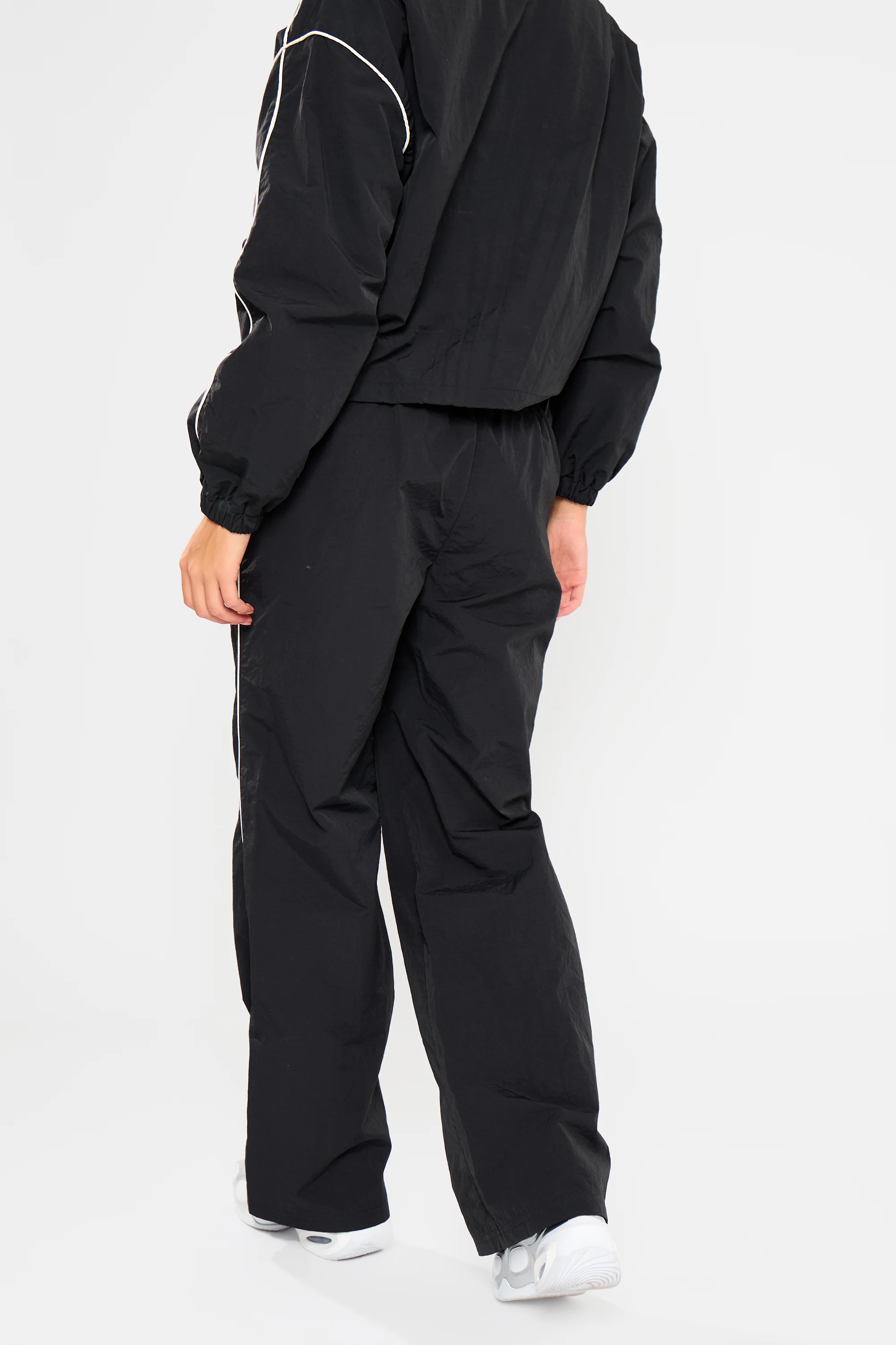 Kaiia Contrast Piping Wide Leg Trousers Black - Image 5