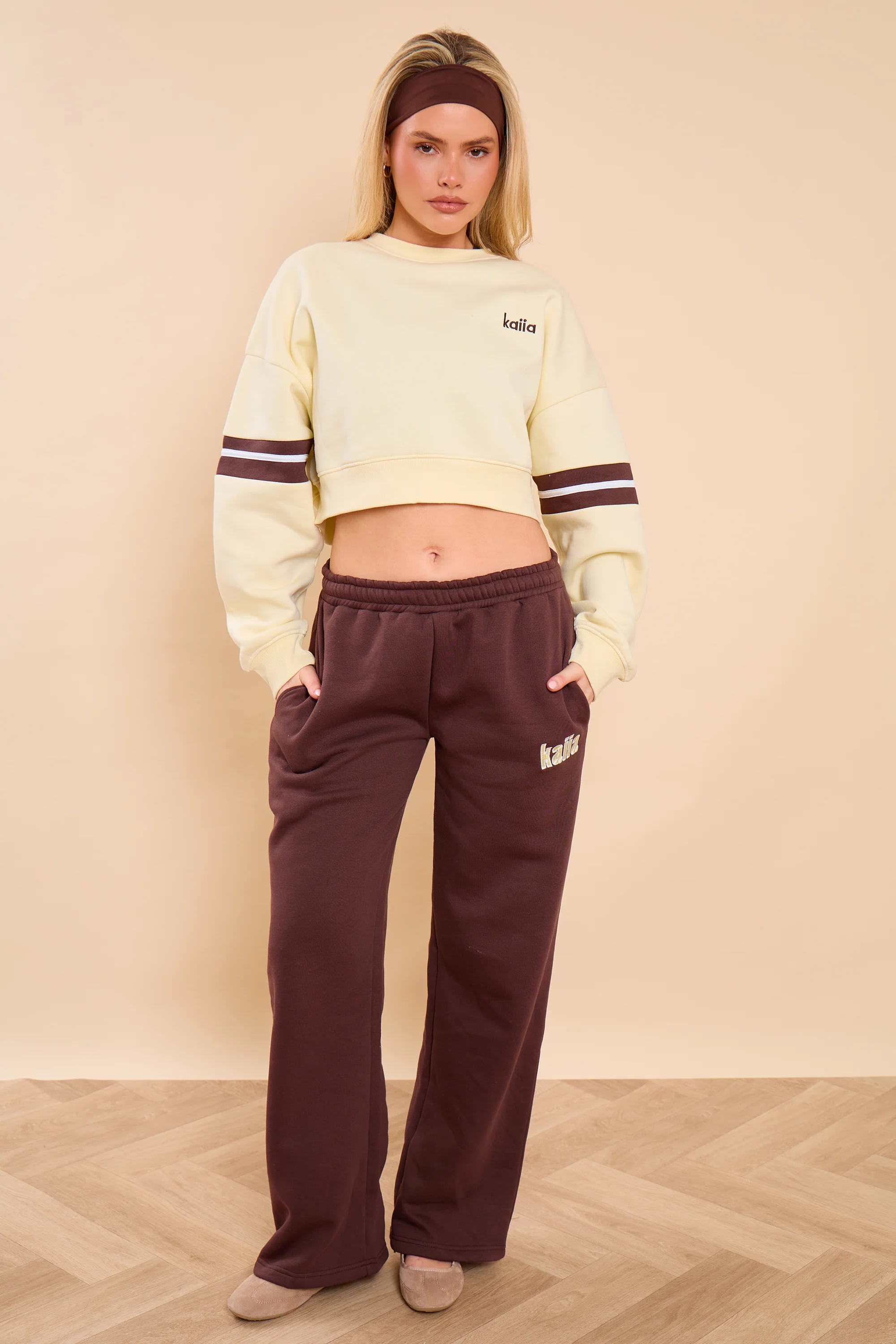Kaiia Cropped Sweatshirt Vanilla Lemon - Image 3