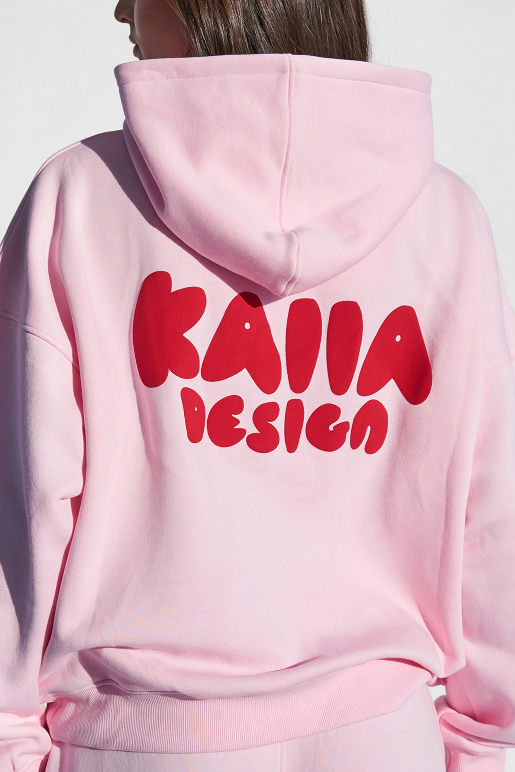Kaiia Design Bubble Graphic Hoodie Baby Pink and Red - Image 3