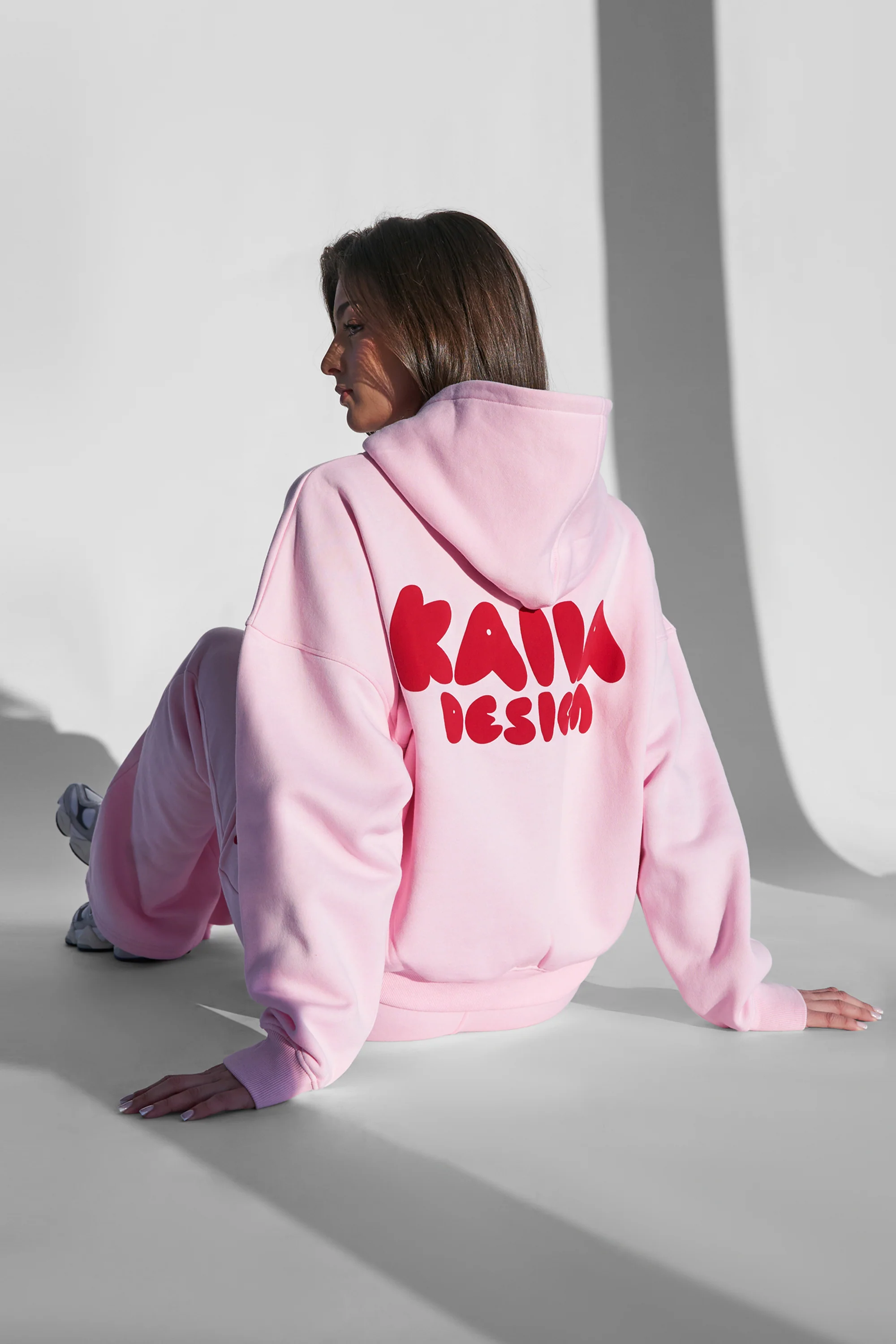 Kaiia Design Bubble Graphic Hoodie Baby Pink and Red - Image 4
