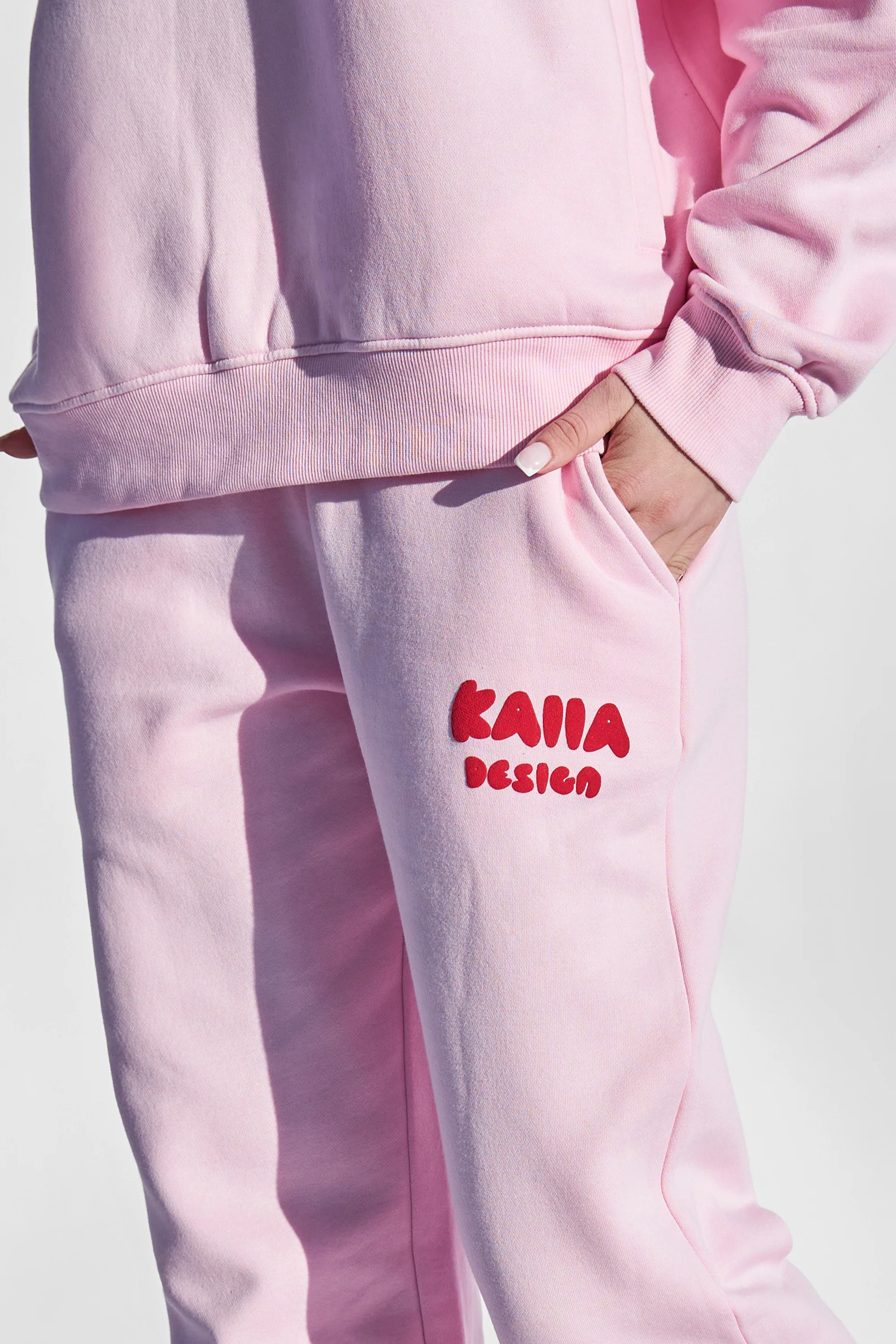 Kaiia Design Bubble Graphic Jogger Baby Pink and Red - Image 4