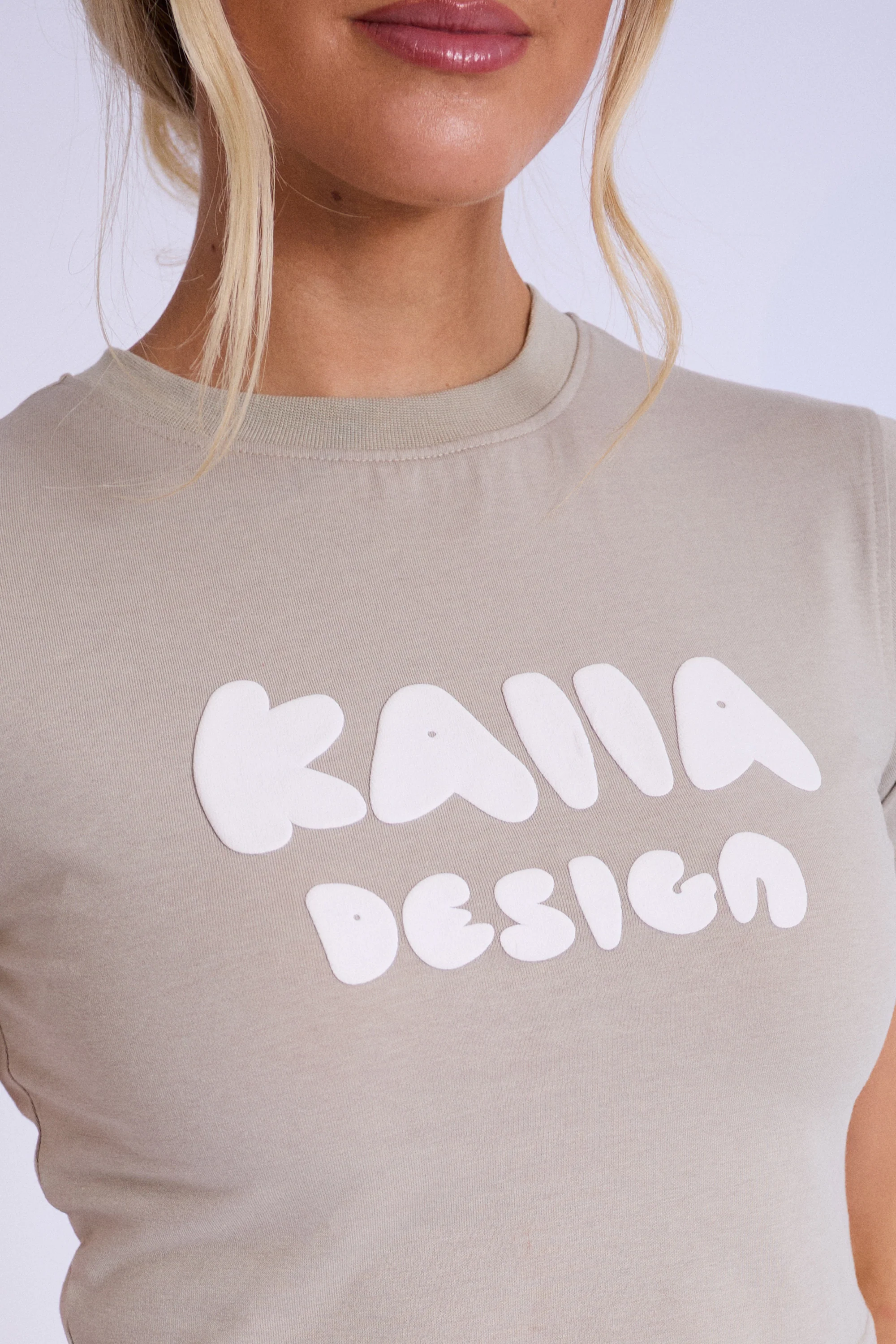 Kaiia Design Bubble Logo Baby Tee Stone - Image 3