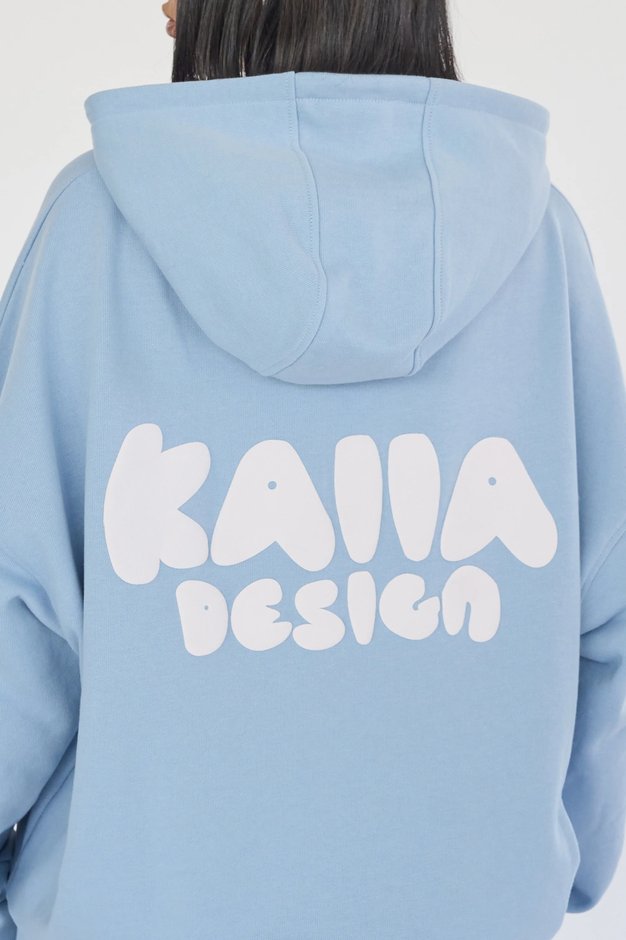 Kaiia Design Bubble Logo Oversized Hoodie Baby Blue - Image 7