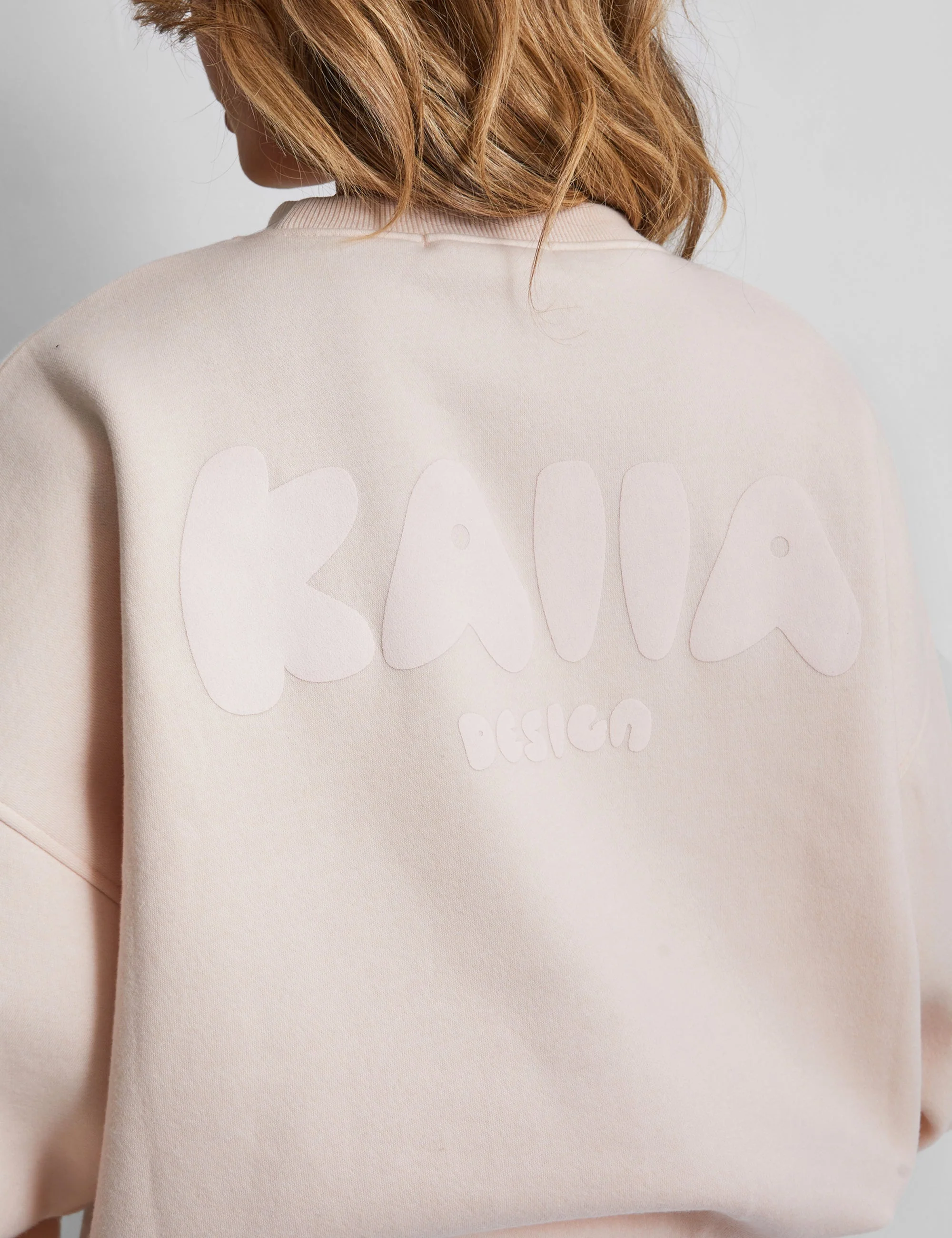 Kaiia Design Oversized Sweatshirt Pale Pink - Image 4