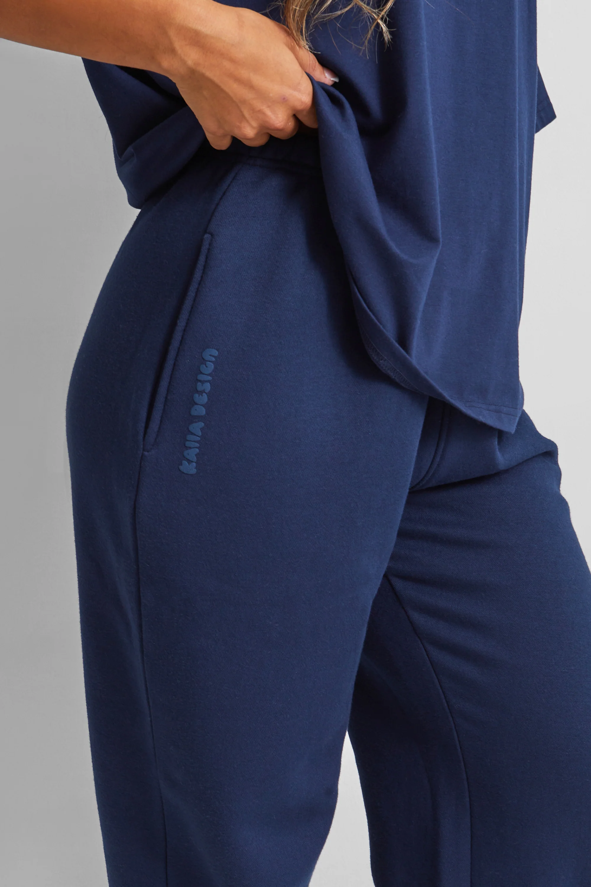 Kaiia Design Bubble Logo Cuffed Joggers Navy - Image 6