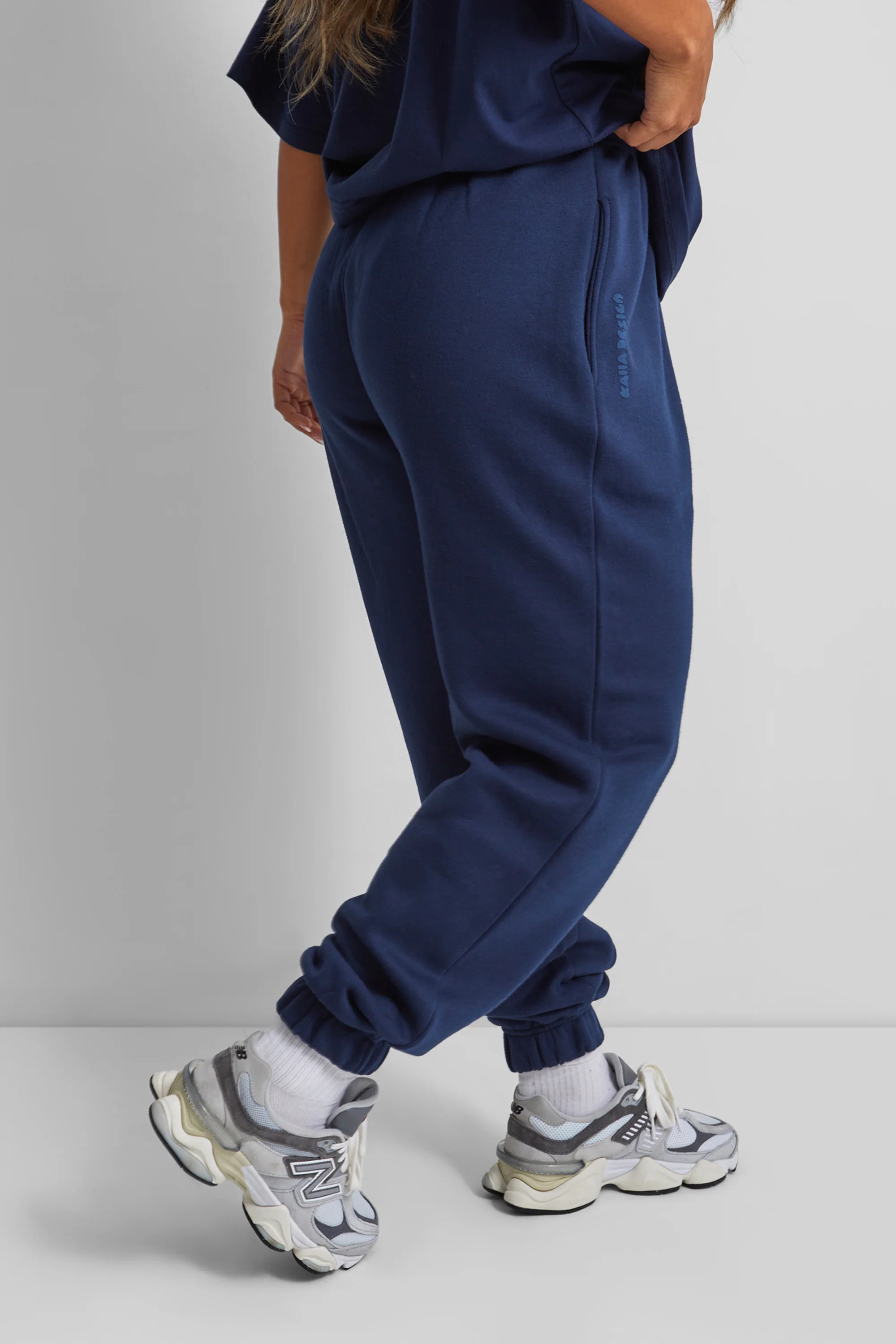 Kaiia Design Bubble Logo Cuffed Joggers Navy - Image 8