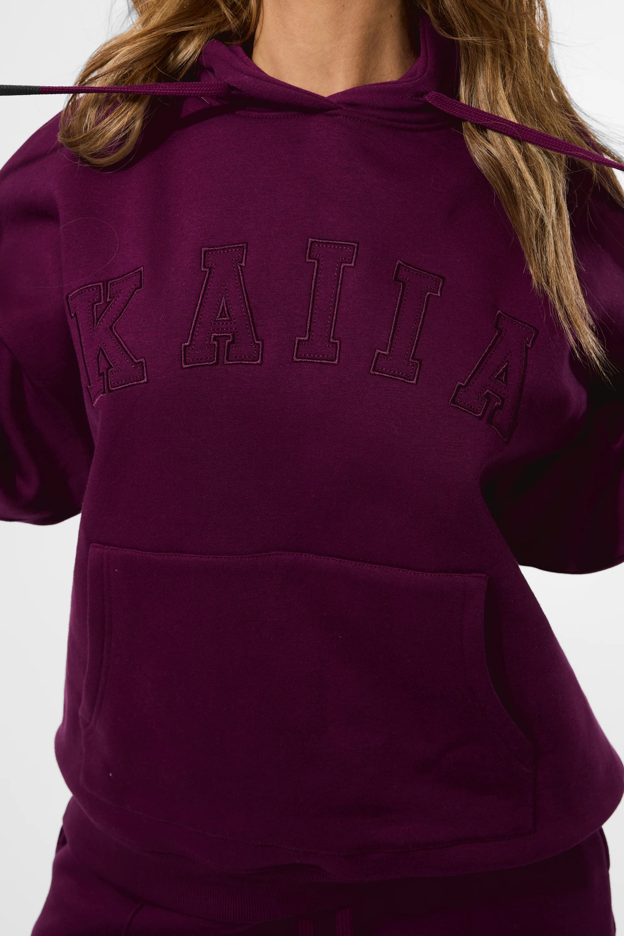 Kaiia Slogan Oversized Hoodie Grape - Image 5