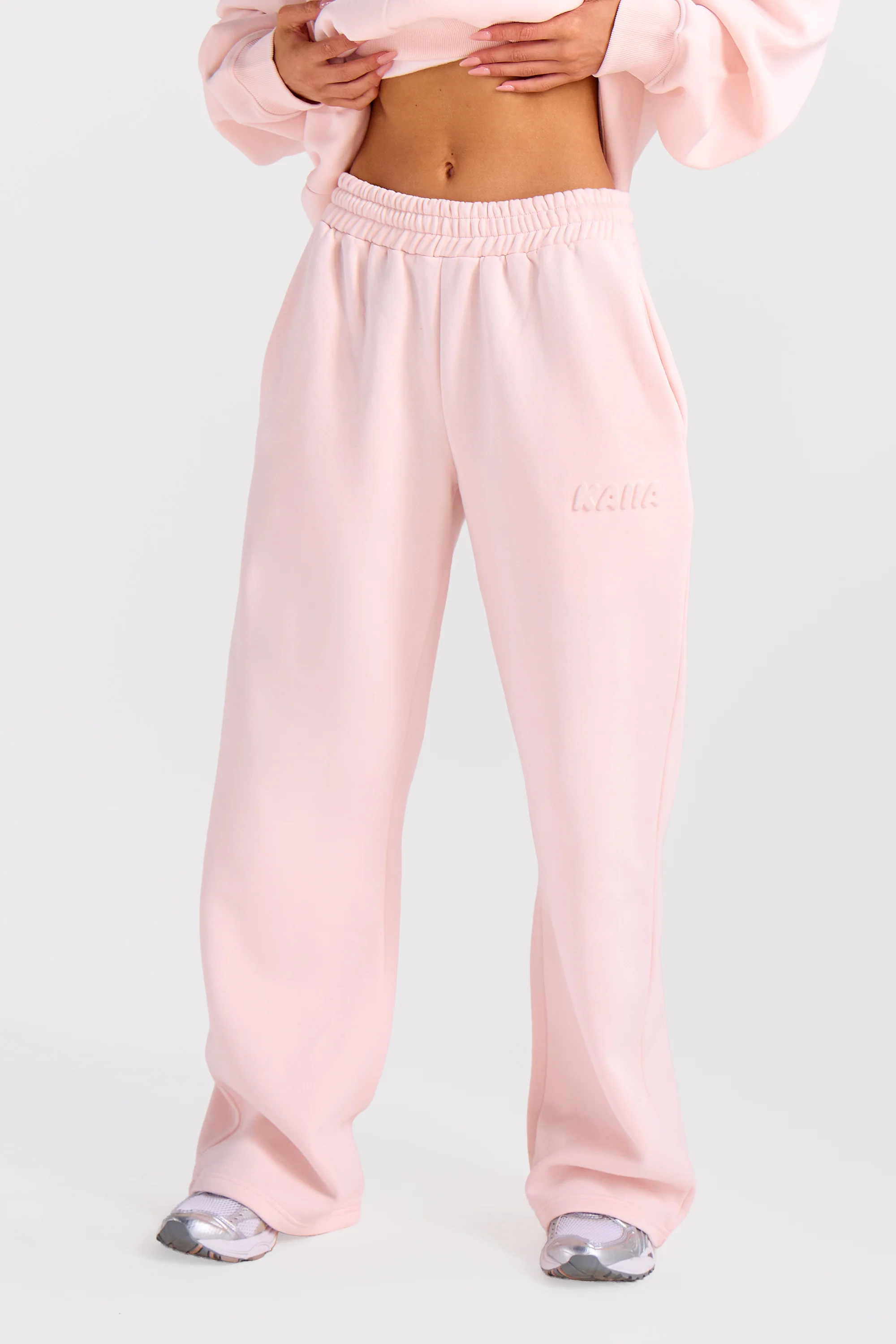 Kaiia Embossed Bubble Logo Joggers Light Rose - Image 5