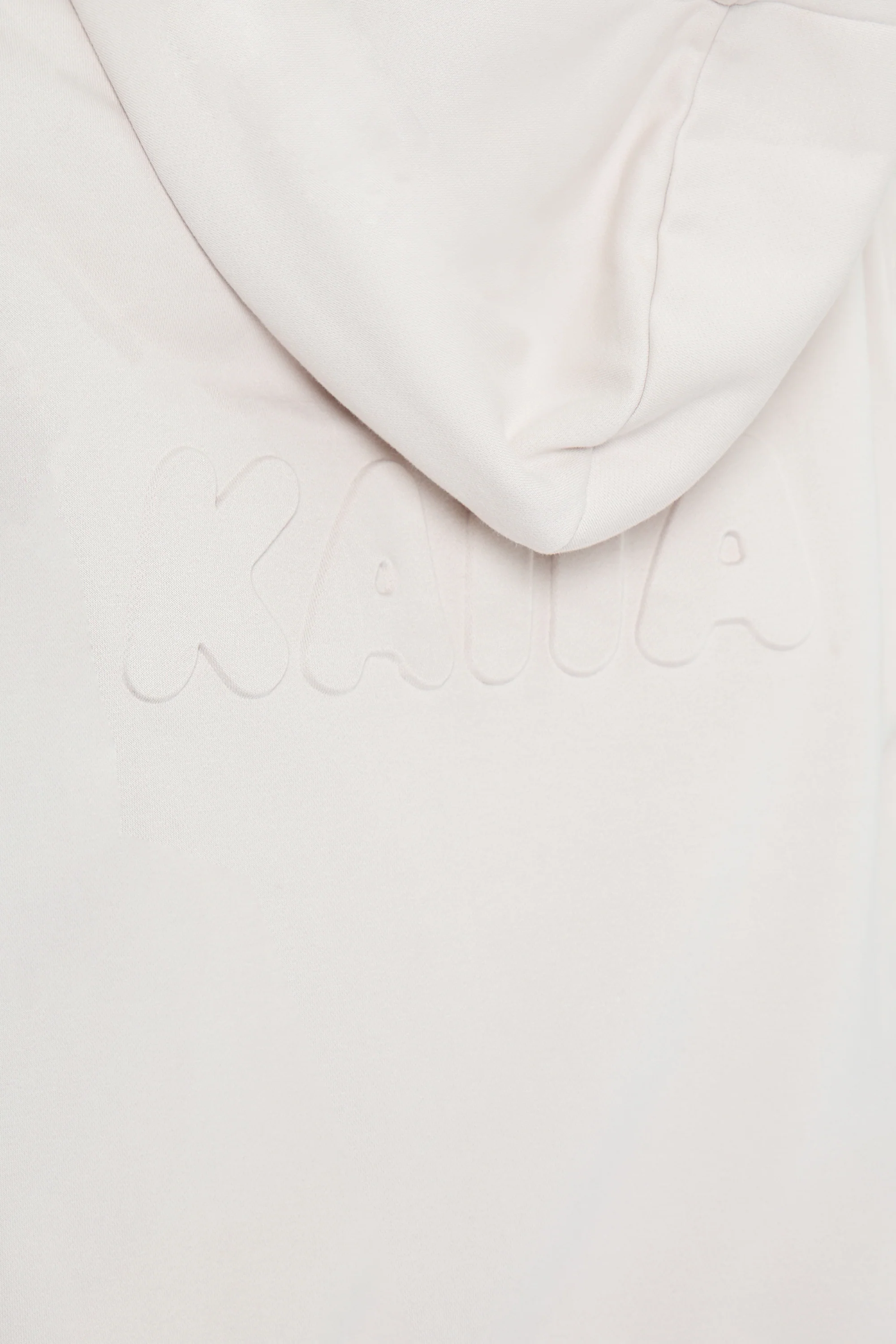 Kaiia Embossed Bubble Logo Oversized Hoodie Oyster - Image 4