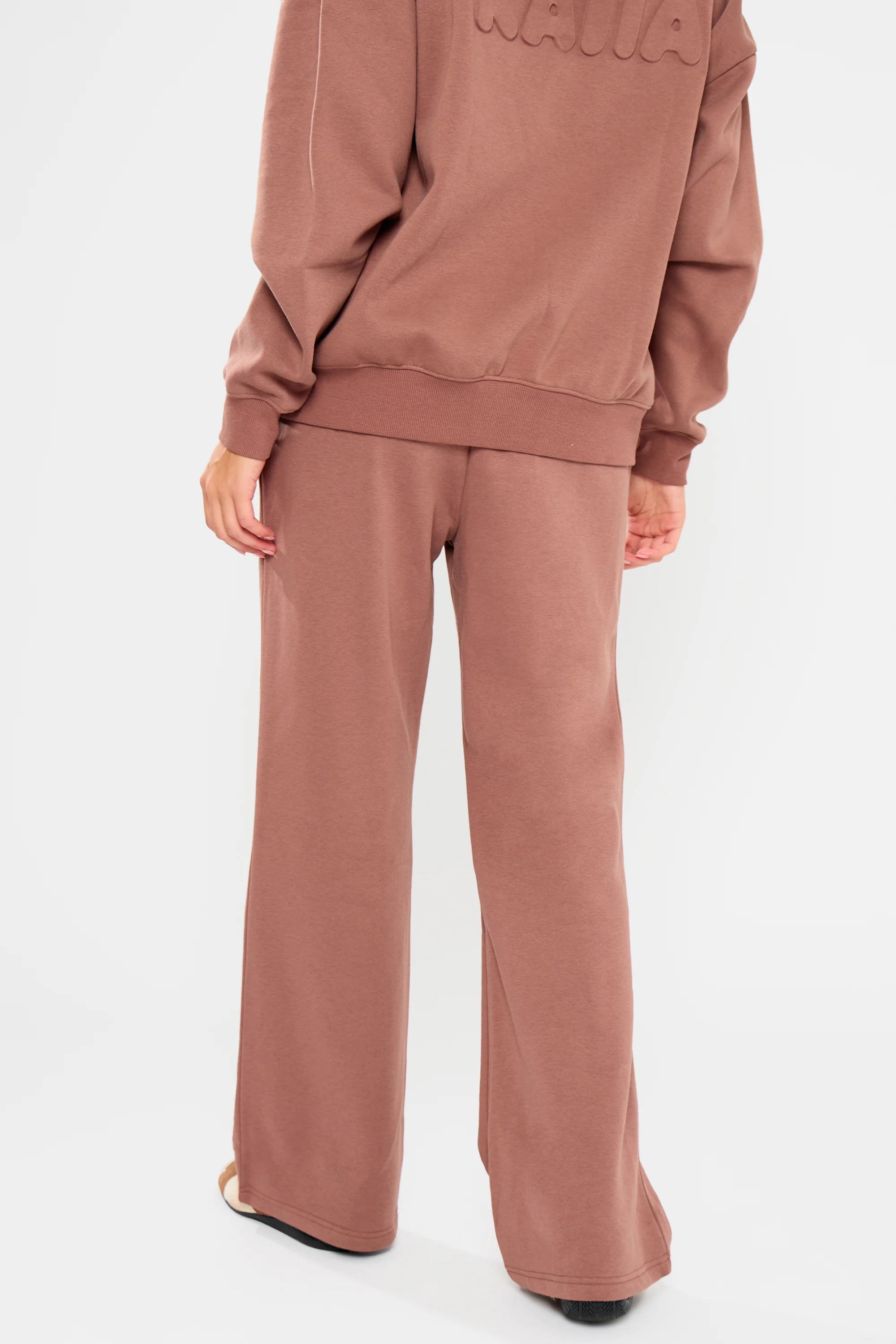 Kaiia Embossed Bubble Logo Flared Joggers Nutmeg - Image 5