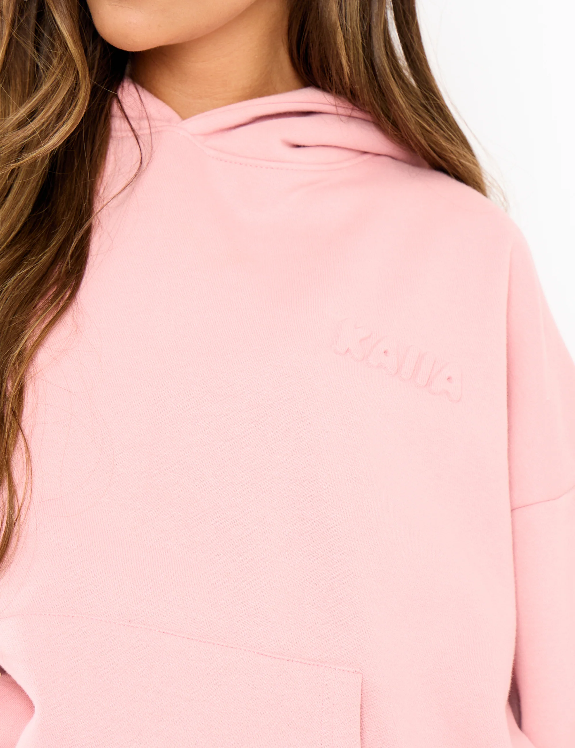 Kaiia Embossed Logo Oversized Hoodie Dusty Rose - Image 2