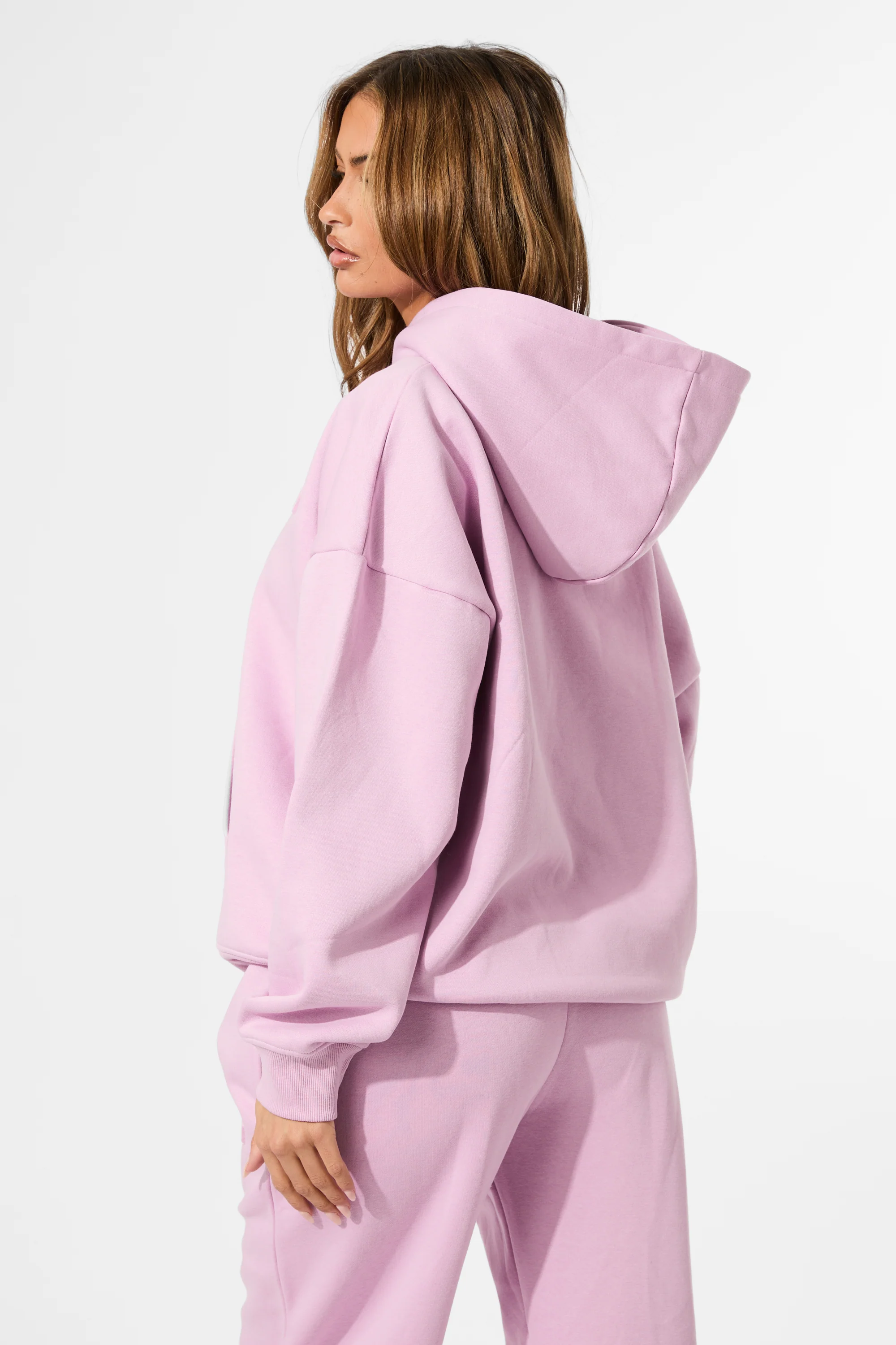 Kaiia Embossed Logo Oversized Hoodie Parma Violet - Image 3