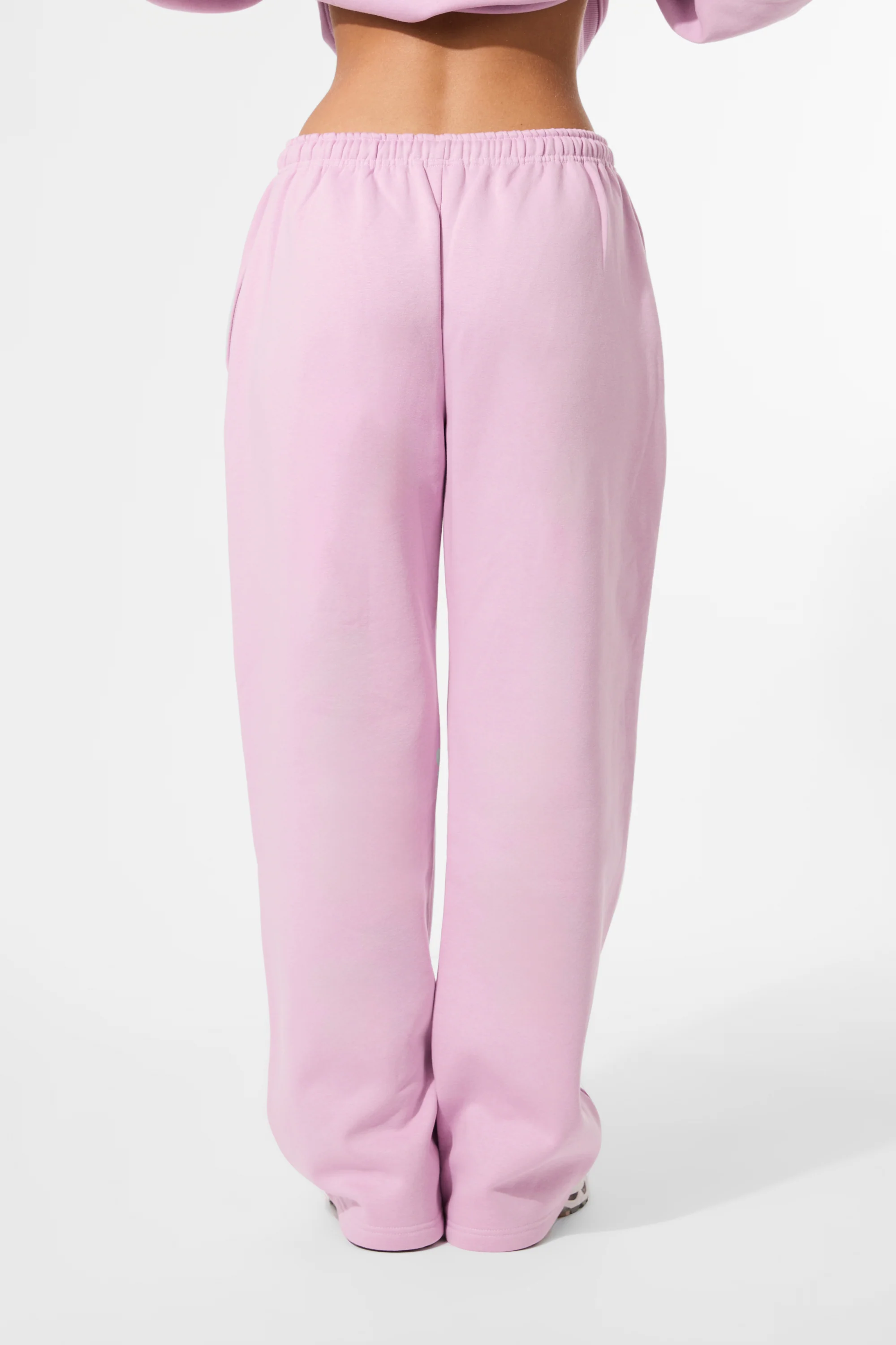 Kaiia Embossed Logo Wide Leg Joggers Parma Violet - Image 5