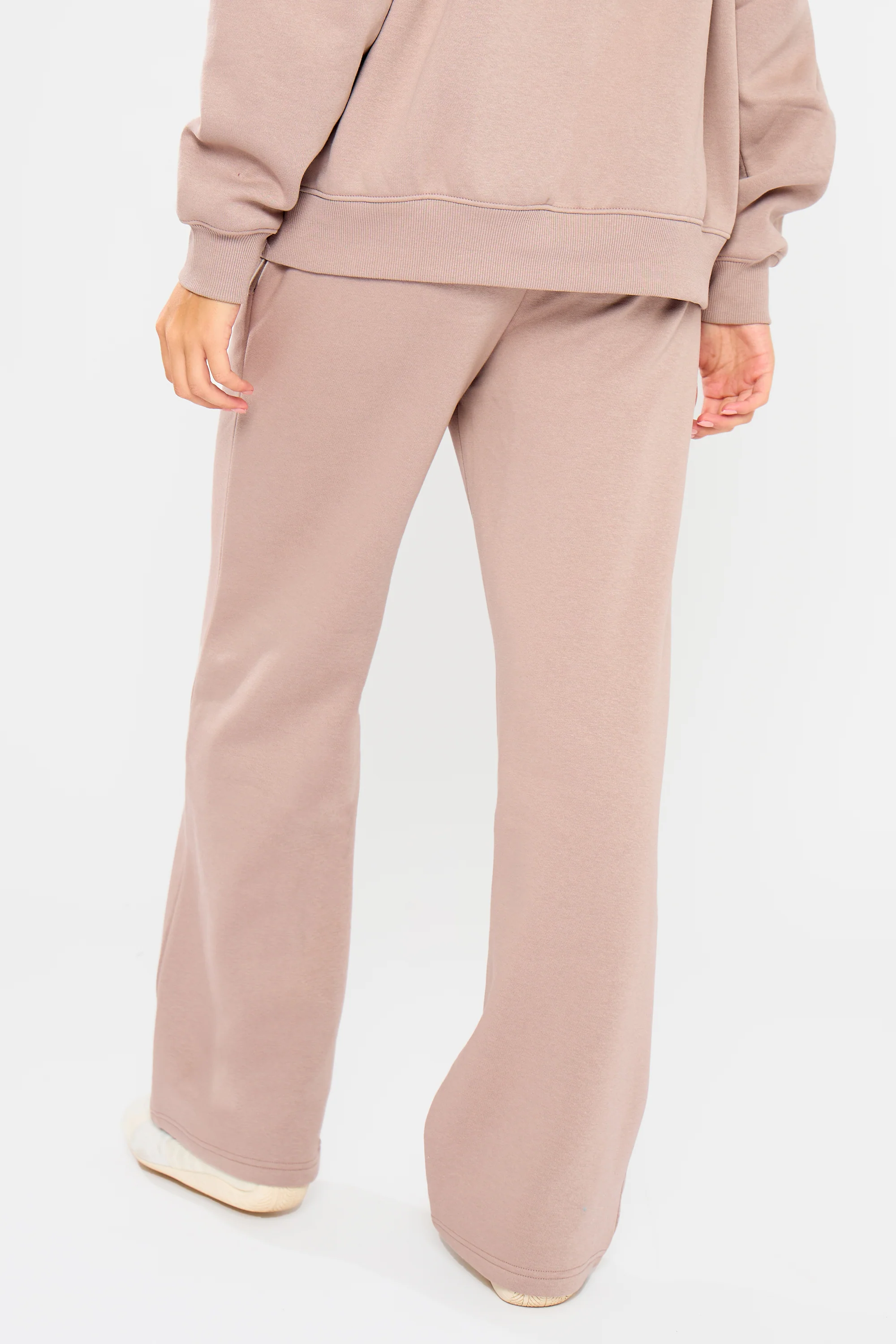 Kaiia Embossed Bubble Logo Wide Leg Joggers Clay - Image 5