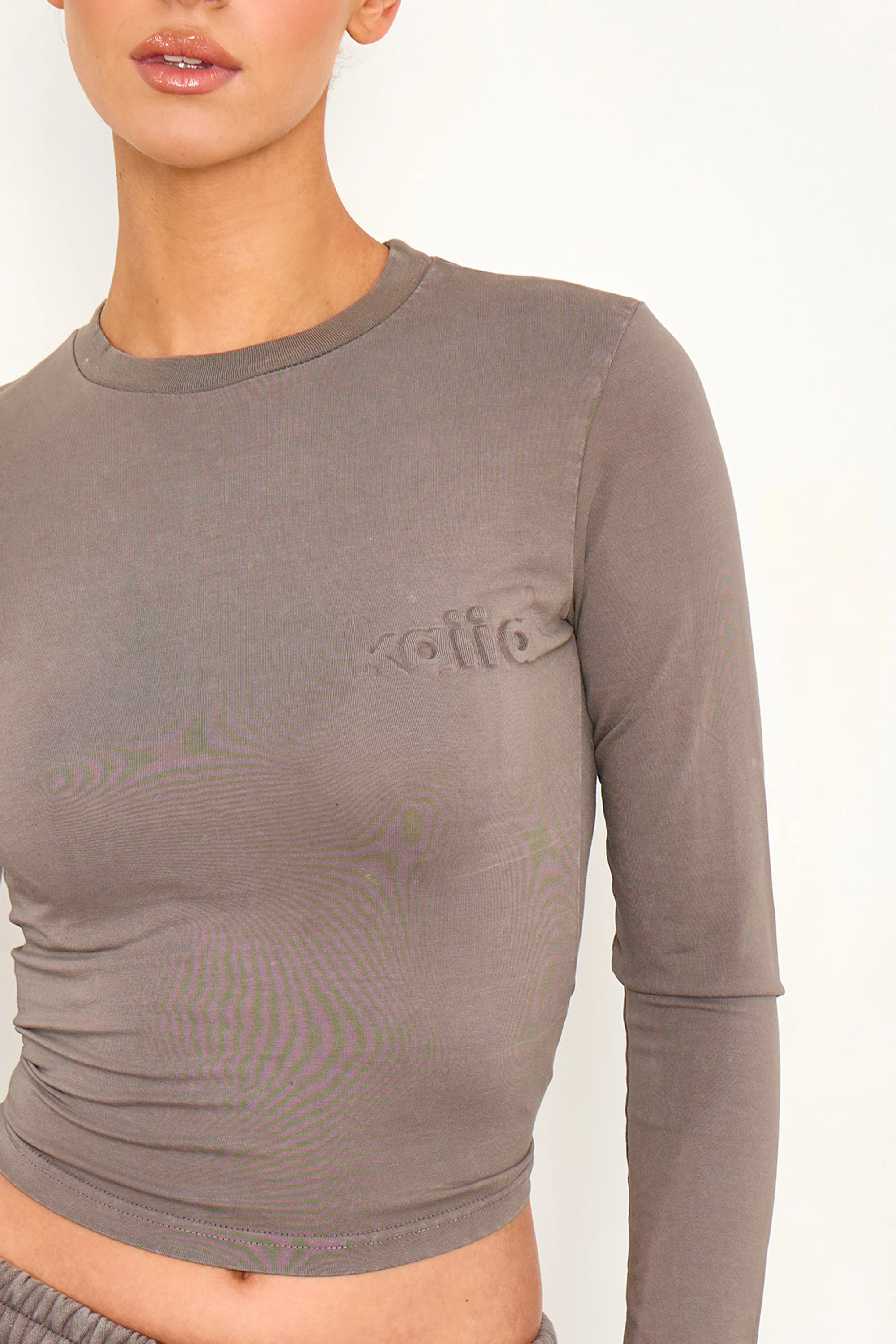 Kaiia Embossed Long Sleeve Baby Washed Storm Grey - Image 2
