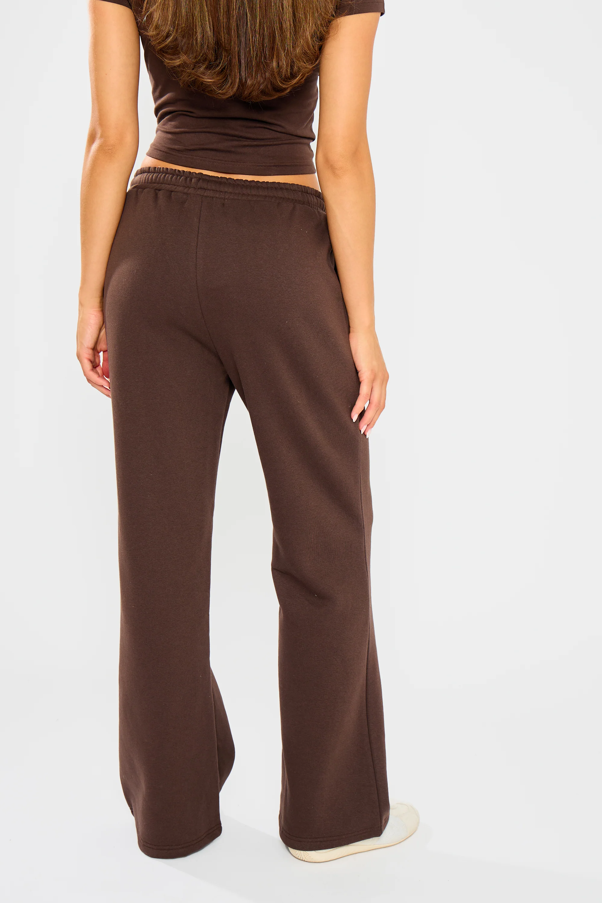 Kaiia Embossed Wide Leg Joggers Bitter Chocolate - Image 8