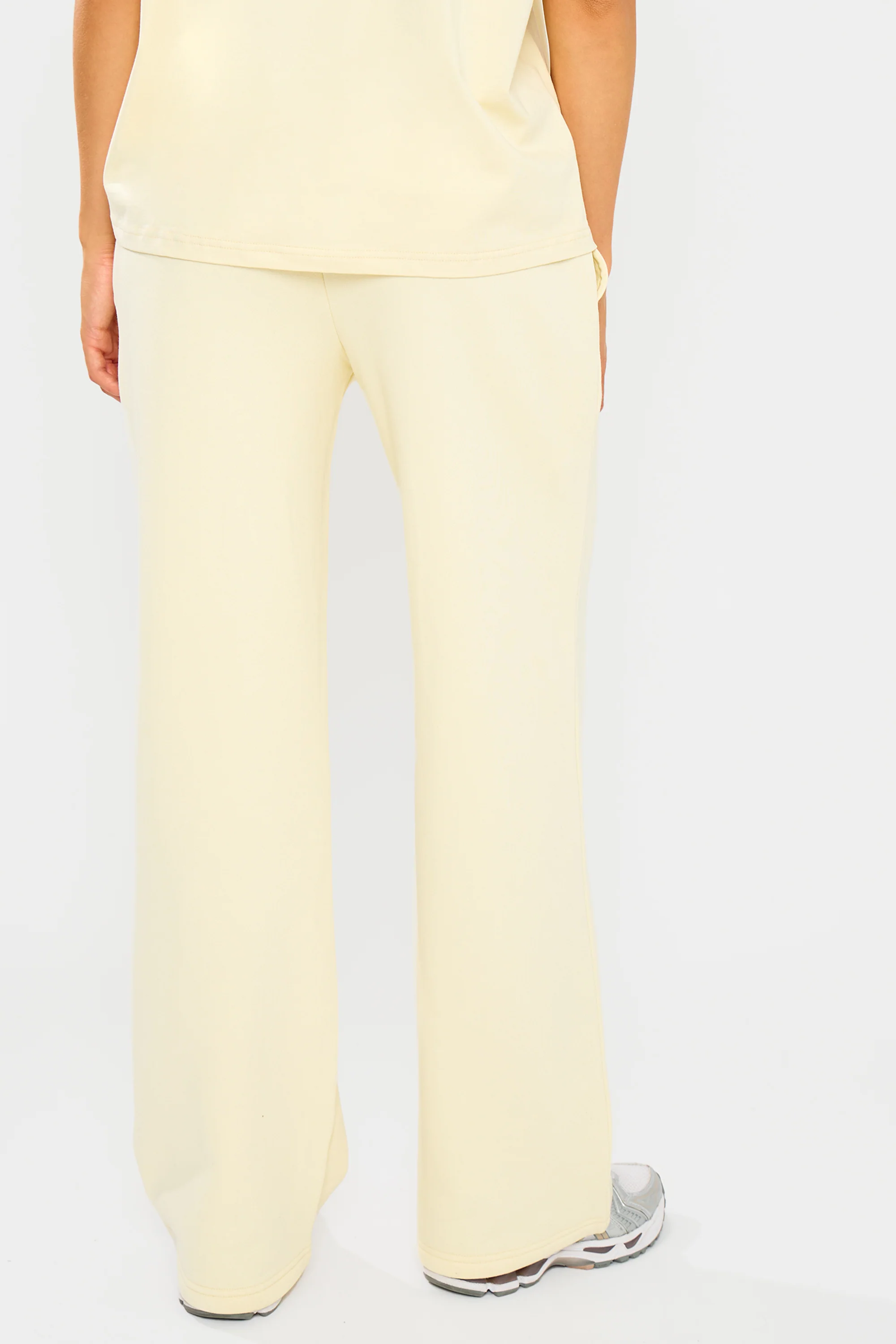 Kaiia Embossed Wide Leg Joggers Lemon - Image 8