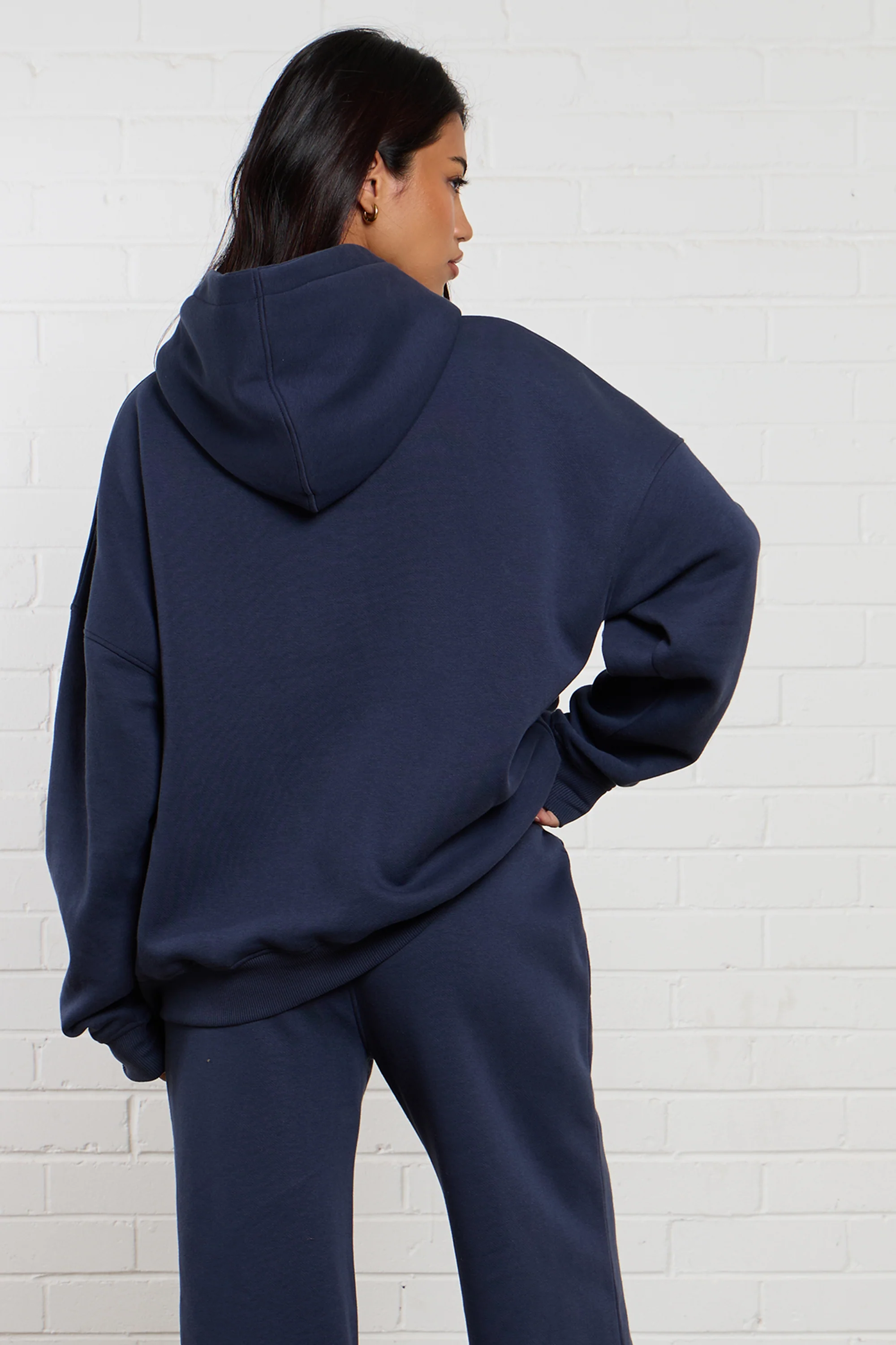 Kaiia Jeans Applique Oversized Hoodie Indigo - Image 4