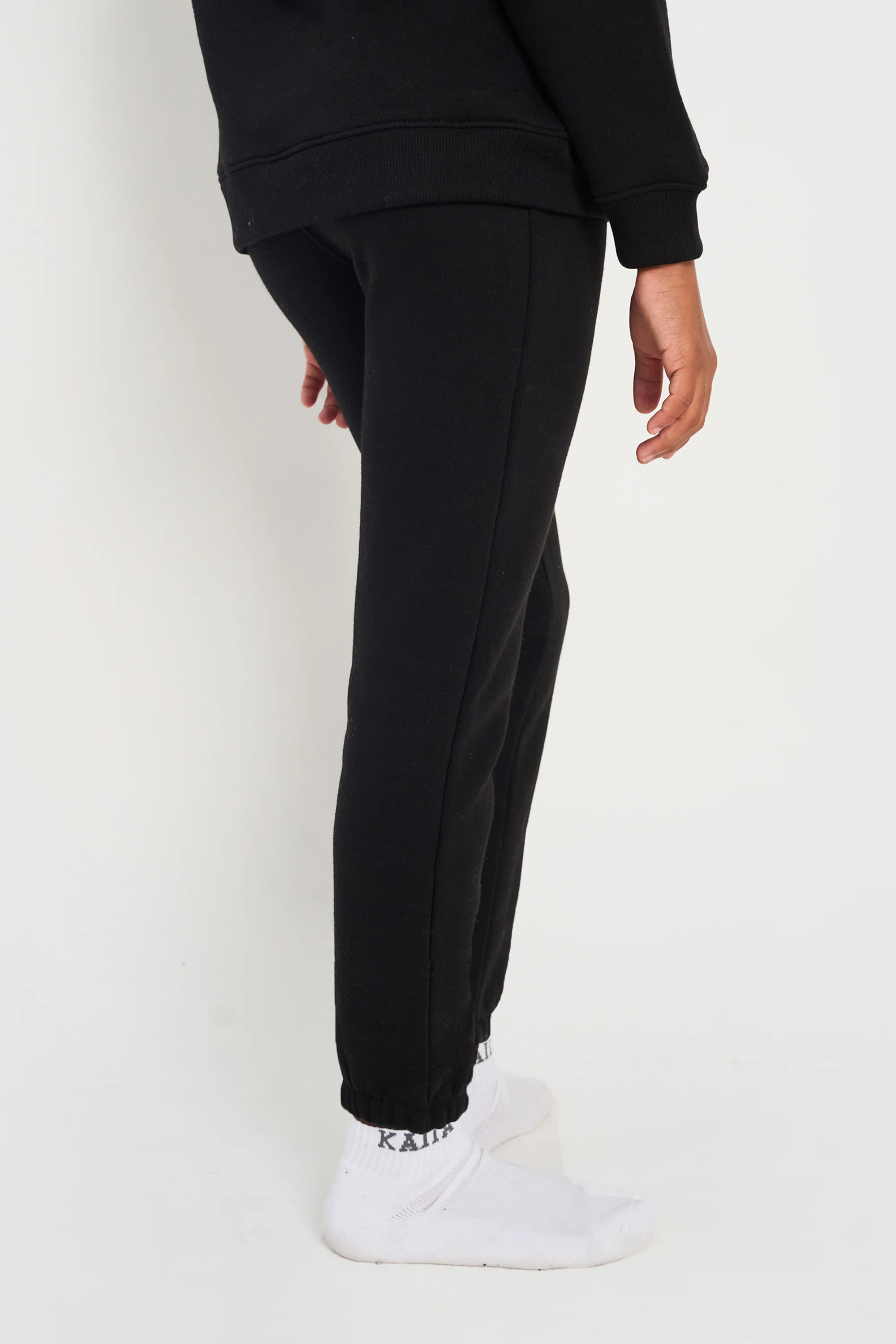 Kaiia Kids Cuffed Joggers Black & White - Image 3