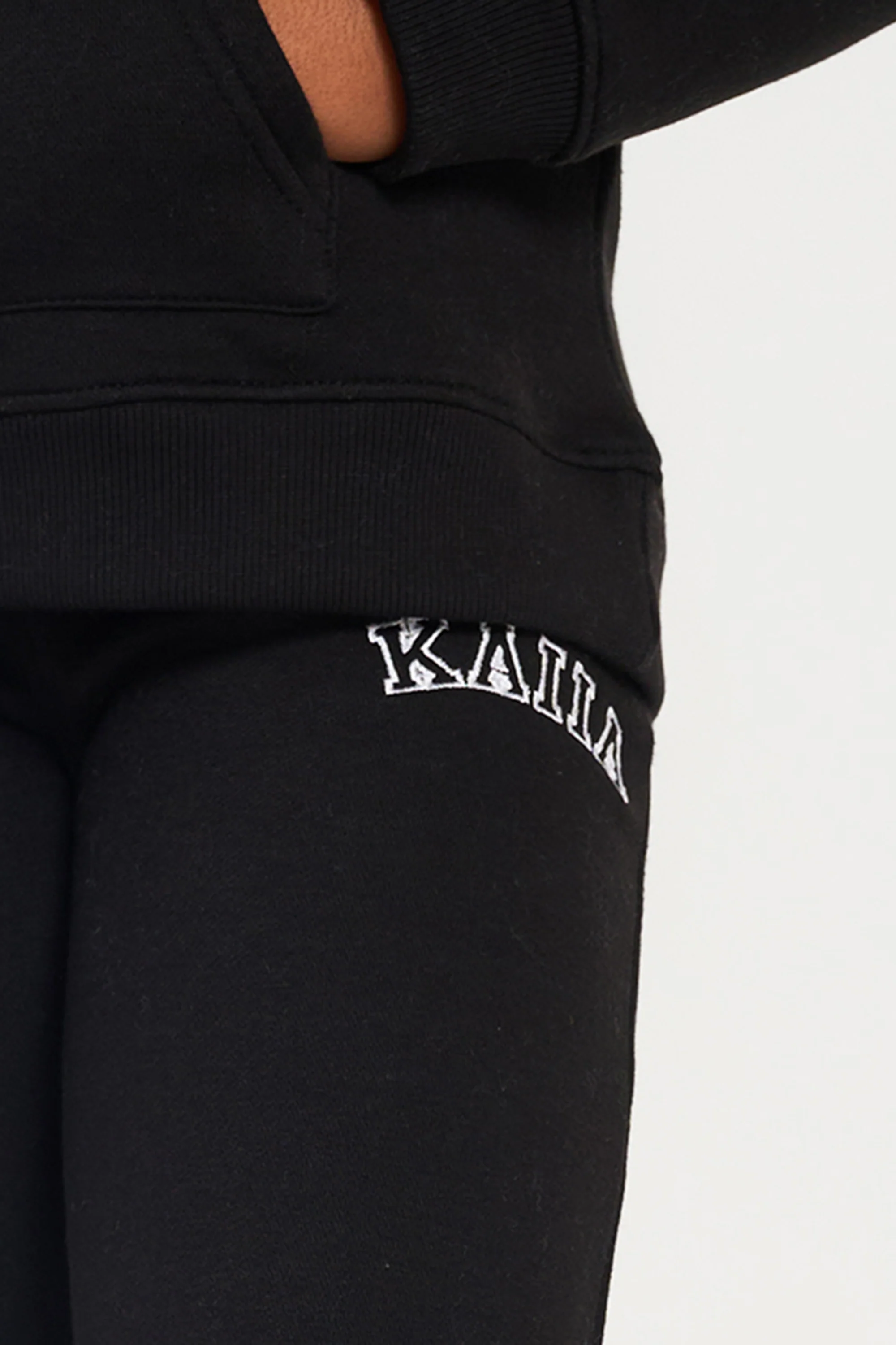 Kaiia Kids Cuffed Joggers Black & White - Image 4