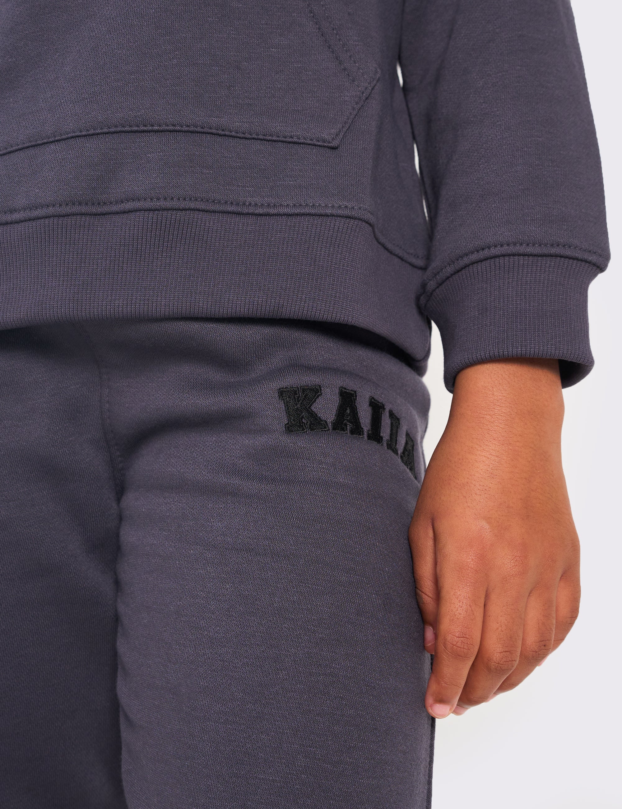Kaiia Kids Cuffed Joggers Dark Grey - Image 3