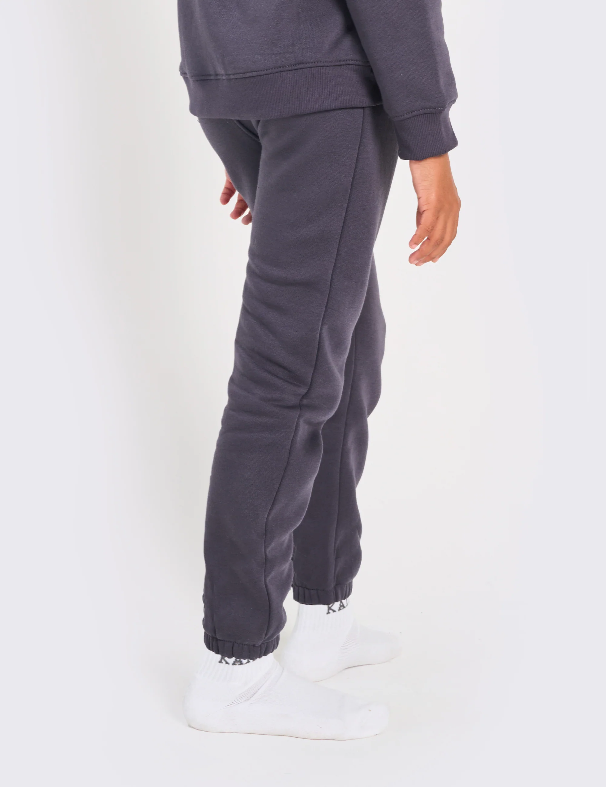 Kaiia Kids Cuffed Joggers Dark Grey - Image 4