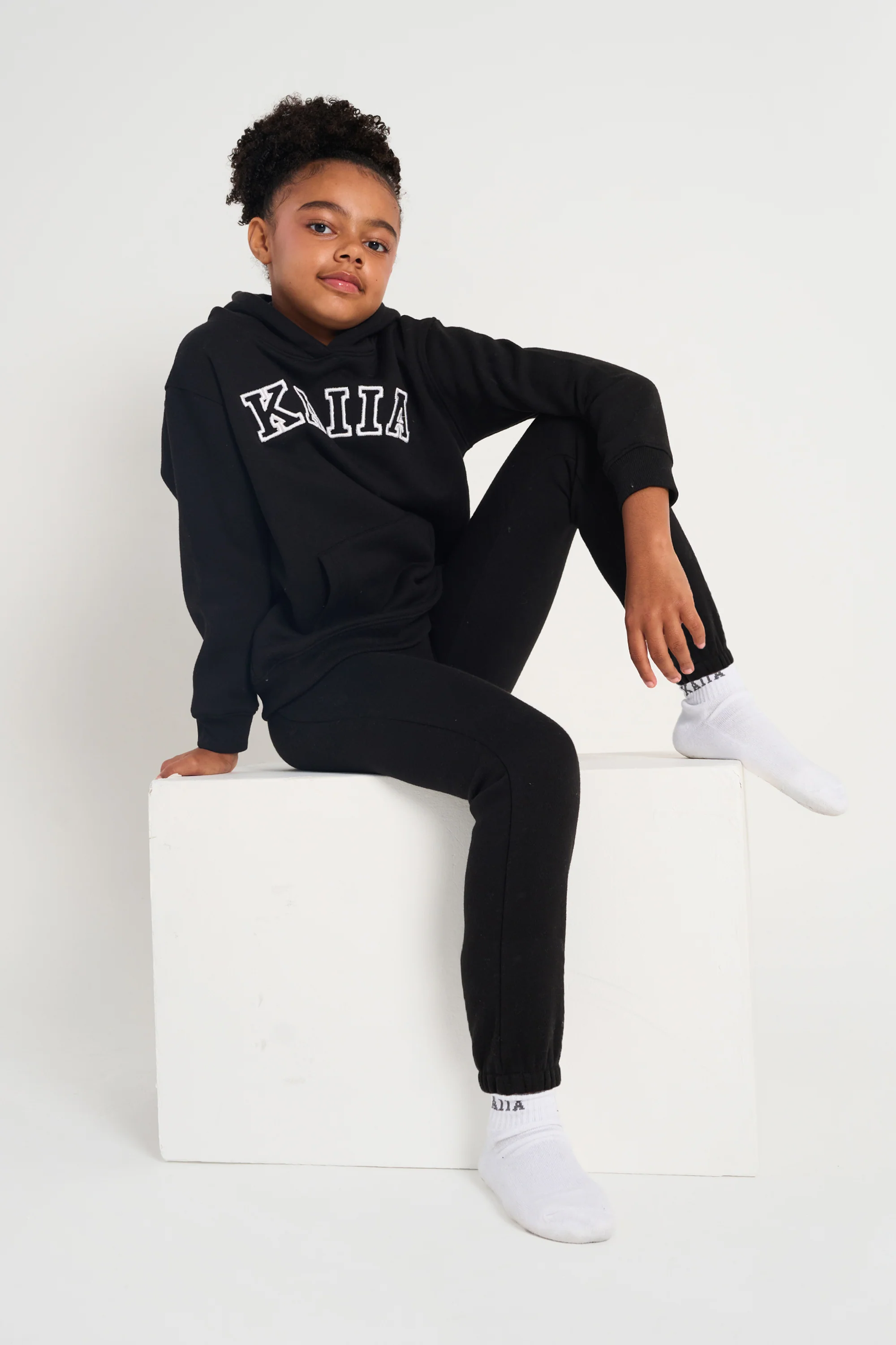 Kaiia Kids Hoodie Black & White - Image 3