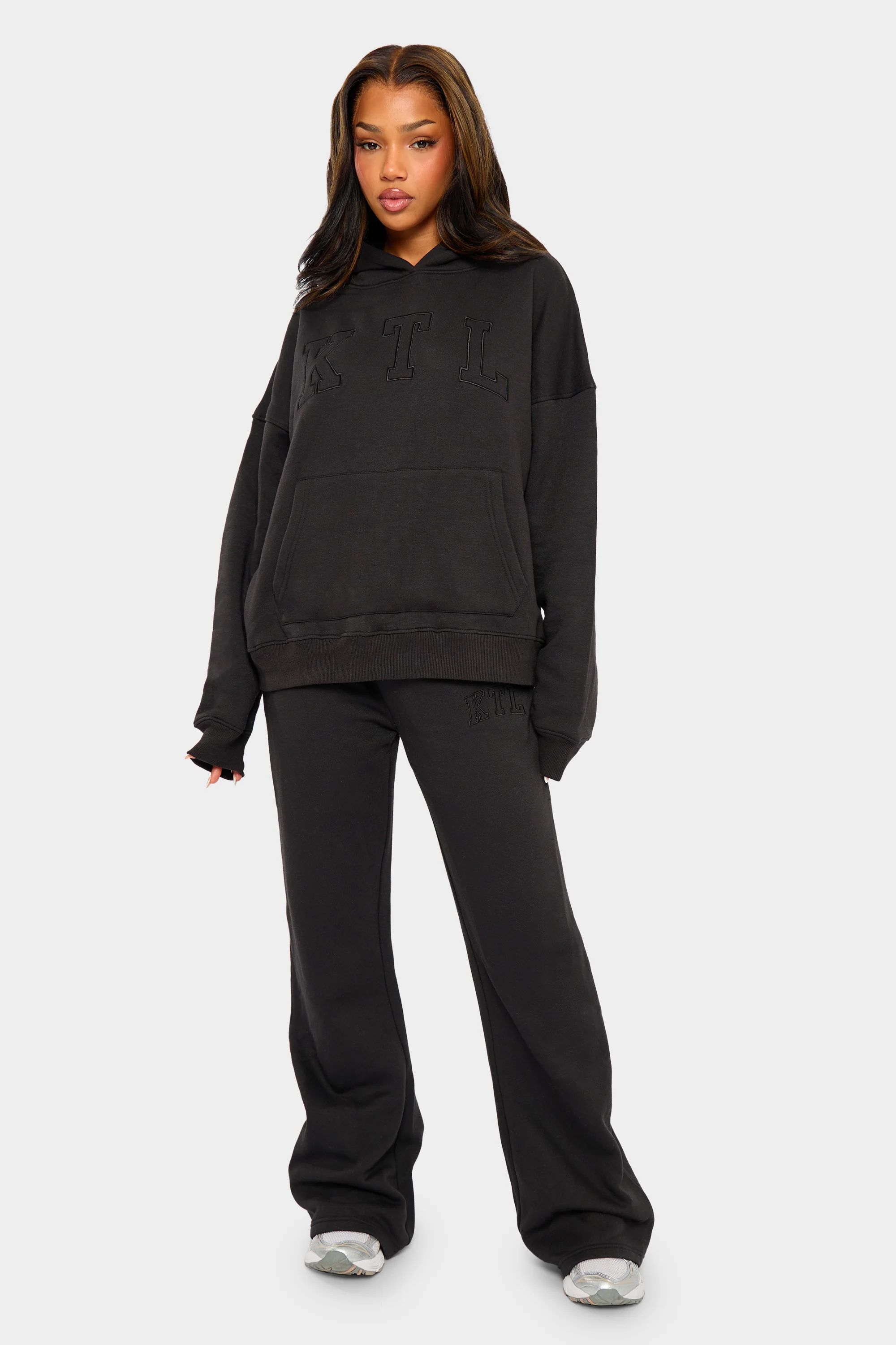 Kaiia KTL Logo Oversized Hoodie Black on Black - Image 3