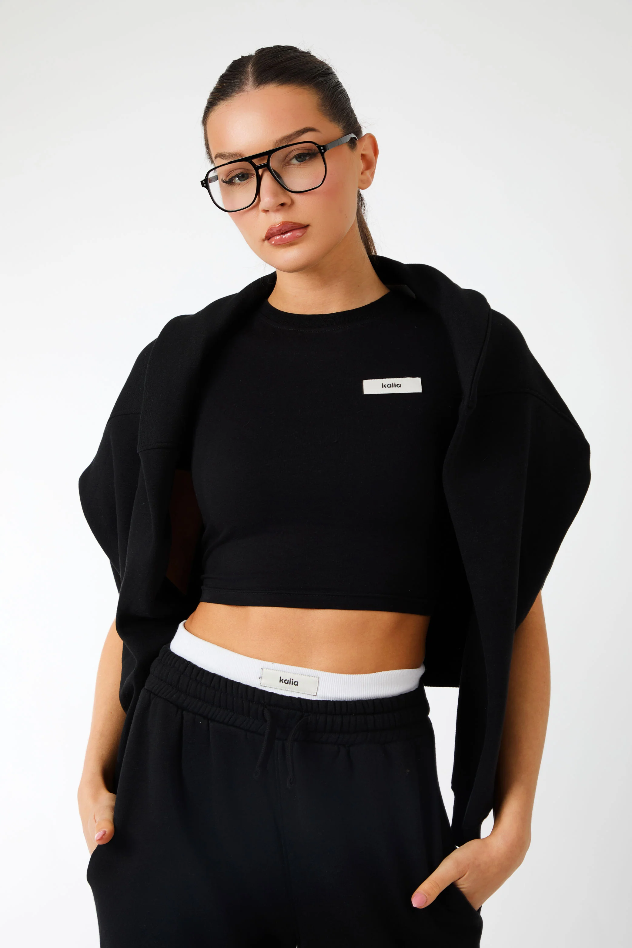 Kaiia Label Logo Baby Tee Black - Image 3