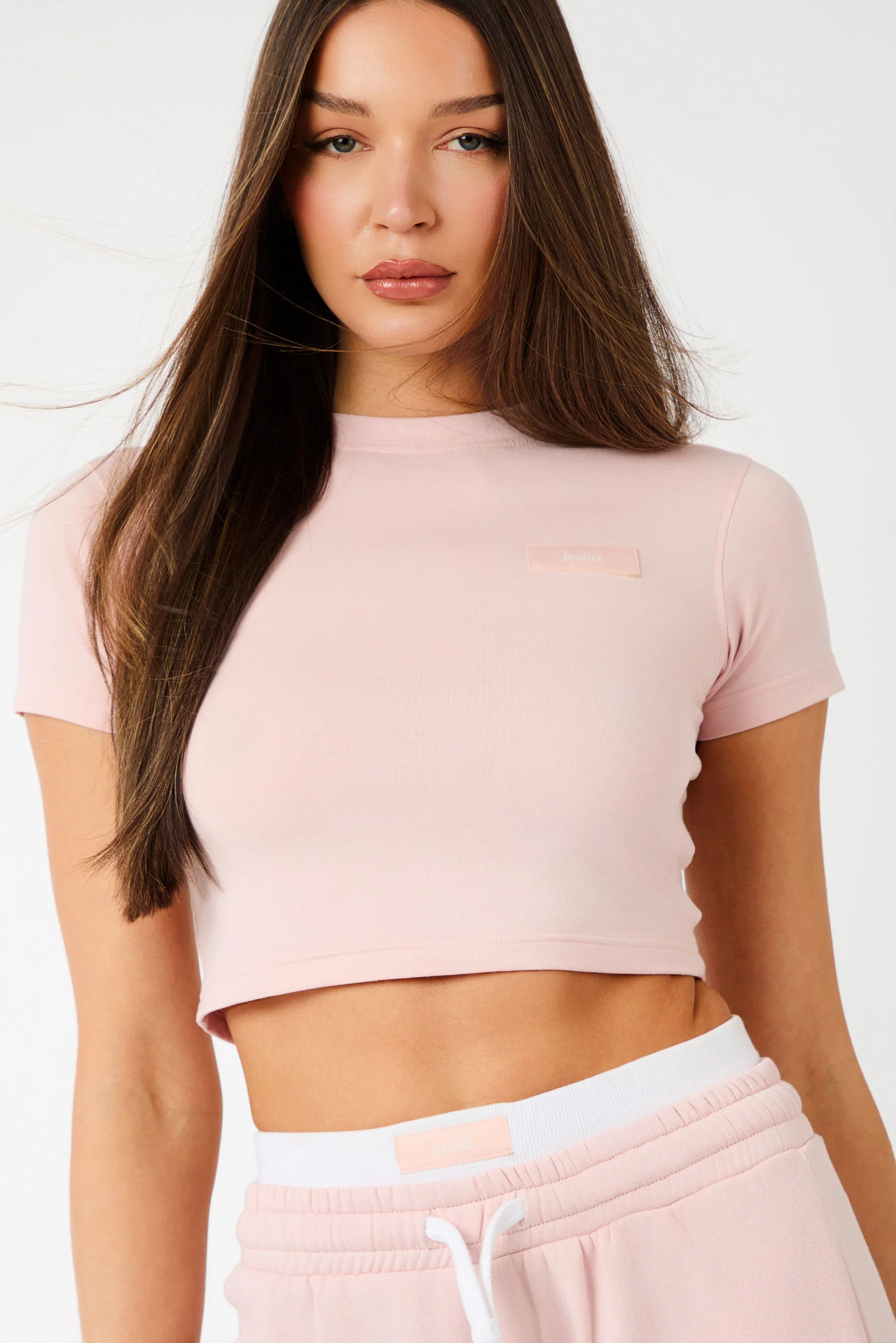 Kaiia Label Logo Baby Tee Dusty Pink - Image 4