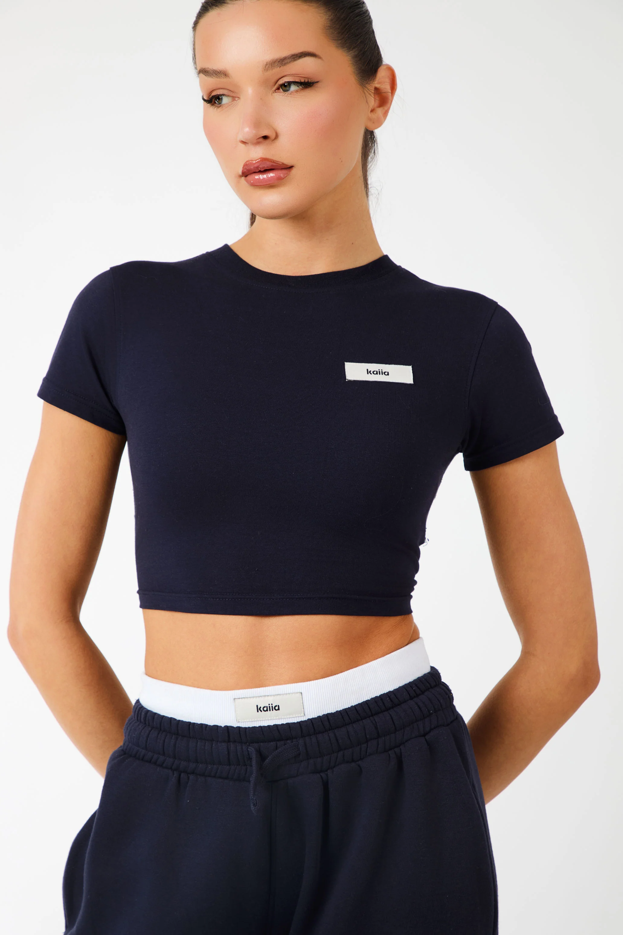 Kaiia Label Logo Baby Tee Navy - Image 6